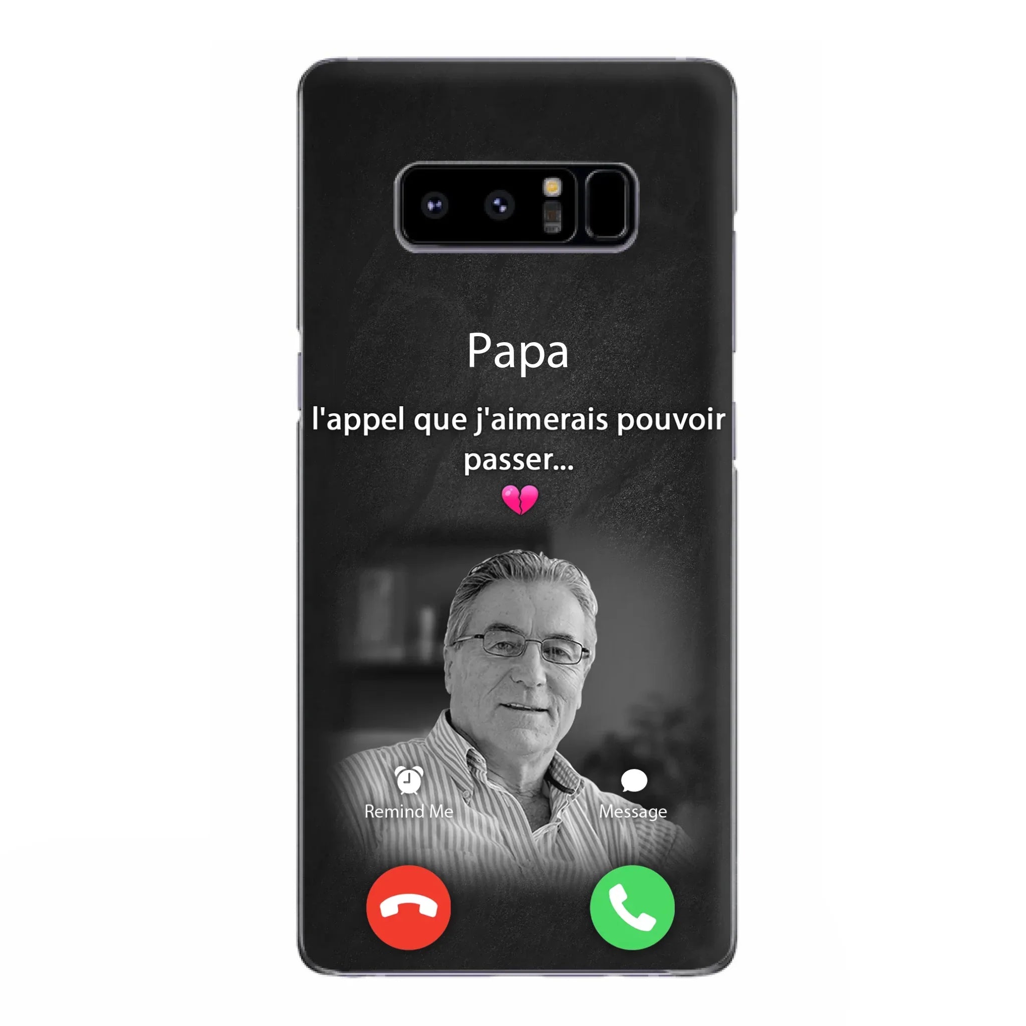 Coque de téléphone personnalisée pour papa commémoratif - Télécharger une photo - L'appel que j'aimerais pouvoir passer- Coque de téléphone pour iPhone/ Samsung