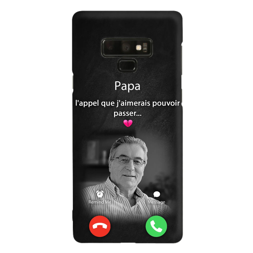 Coque de téléphone personnalisée pour papa commémoratif - Télécharger une photo - L'appel que j'aimerais pouvoir passer- Coque de téléphone pour iPhone/ Samsung