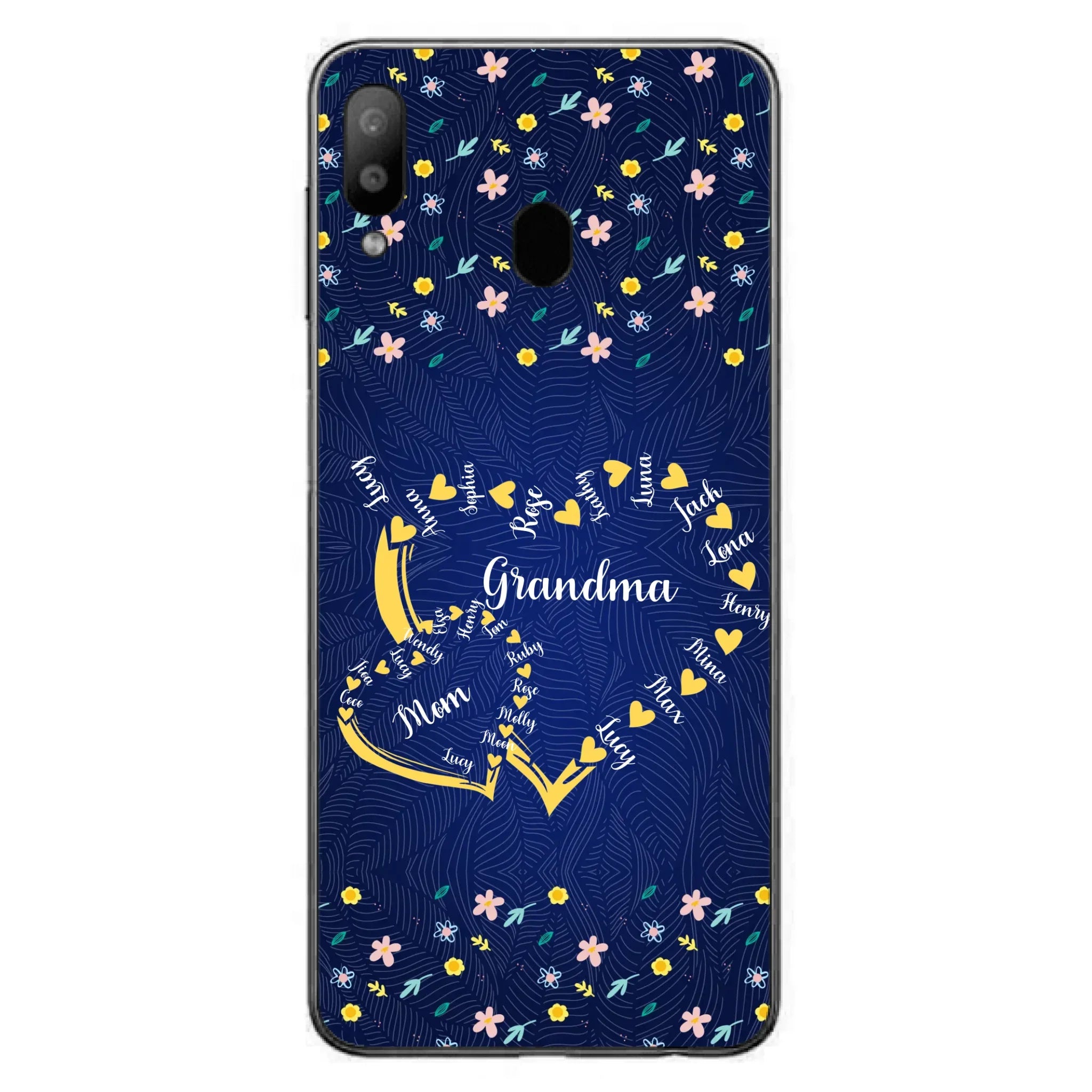 Custom Personalized Grandma Mom Phone Case - Gift Idea For Mother's Day - Upto 12 Kids - Case For iPhone And Samsung