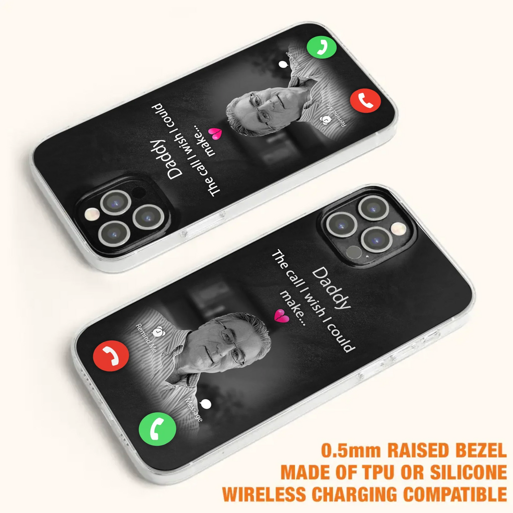 Custom Personalized Memorial Mom Phone Case - Upload Photo - Memorial Gift Idea For Mom/ Dad - The Call I Wish I Could Make - Case For iPhone And Samsung