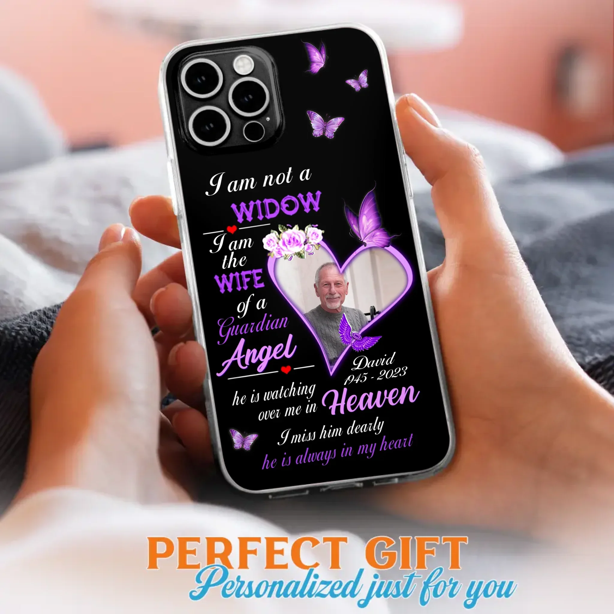 Custom Personalized Memorial Phone Case - Memorial Gift Idea For Family - Case For iPhone/Samsung - I Am Not A Widow