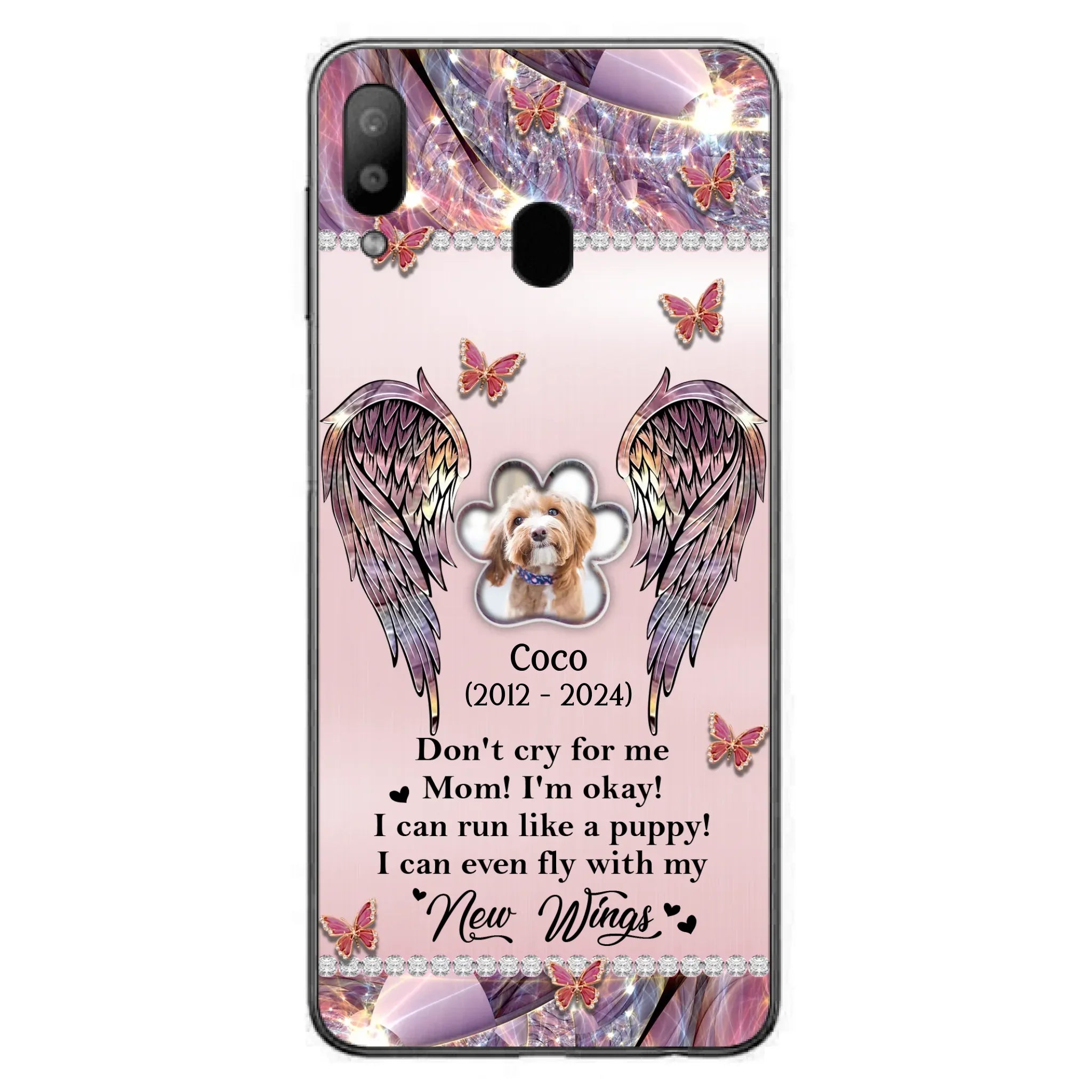 Personalized Memorial Phone Case - Upload Photo - Memorial Gift Idea For Dog Lover - Don't Cry For Me - Case For iPhone/Samsung