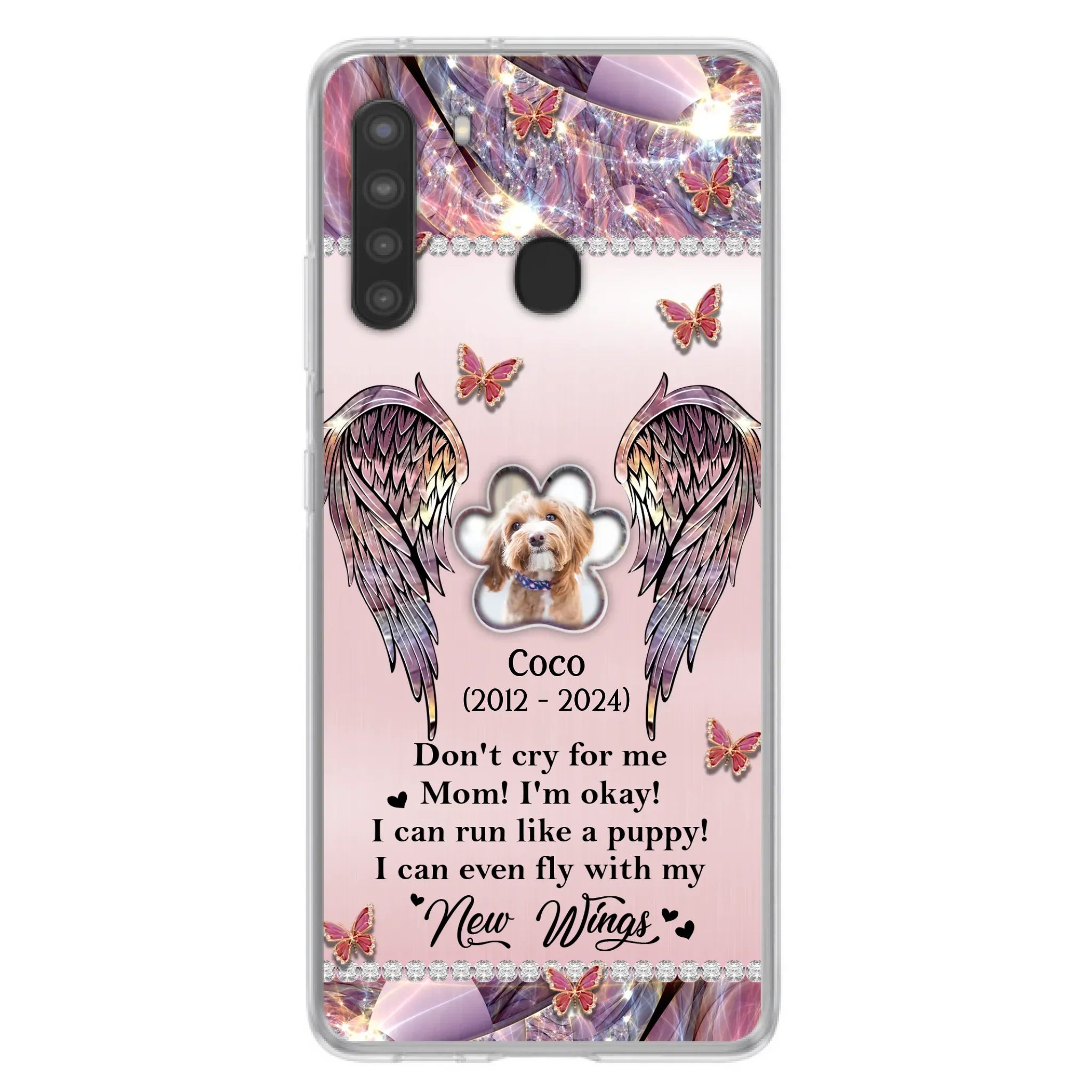 Personalized Memorial Phone Case - Upload Photo - Memorial Gift Idea For Dog Lover - Don't Cry For Me - Case For iPhone/Samsung