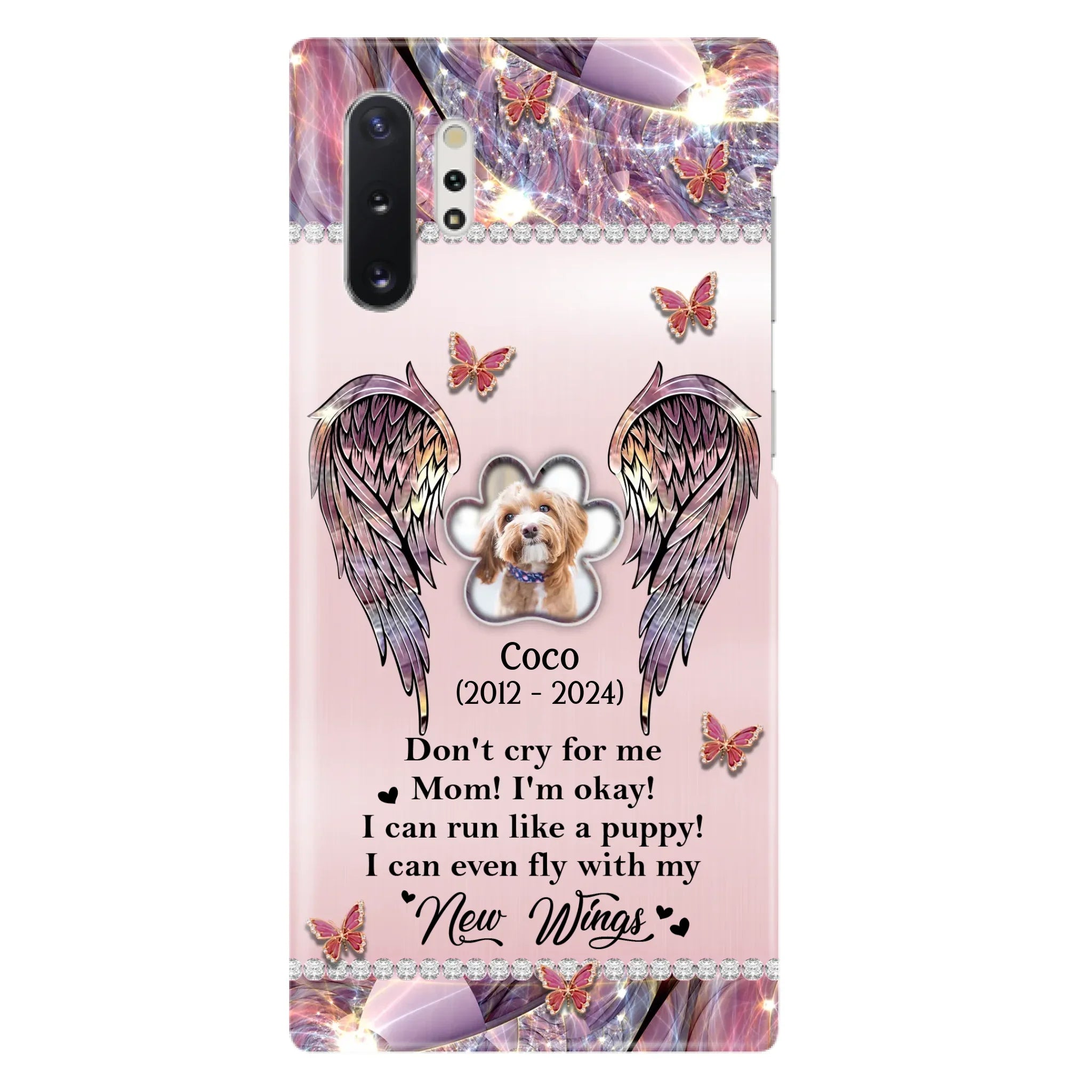 Personalized Memorial Phone Case - Upload Photo - Memorial Gift Idea For Dog Lover - Don't Cry For Me - Case For iPhone/Samsung