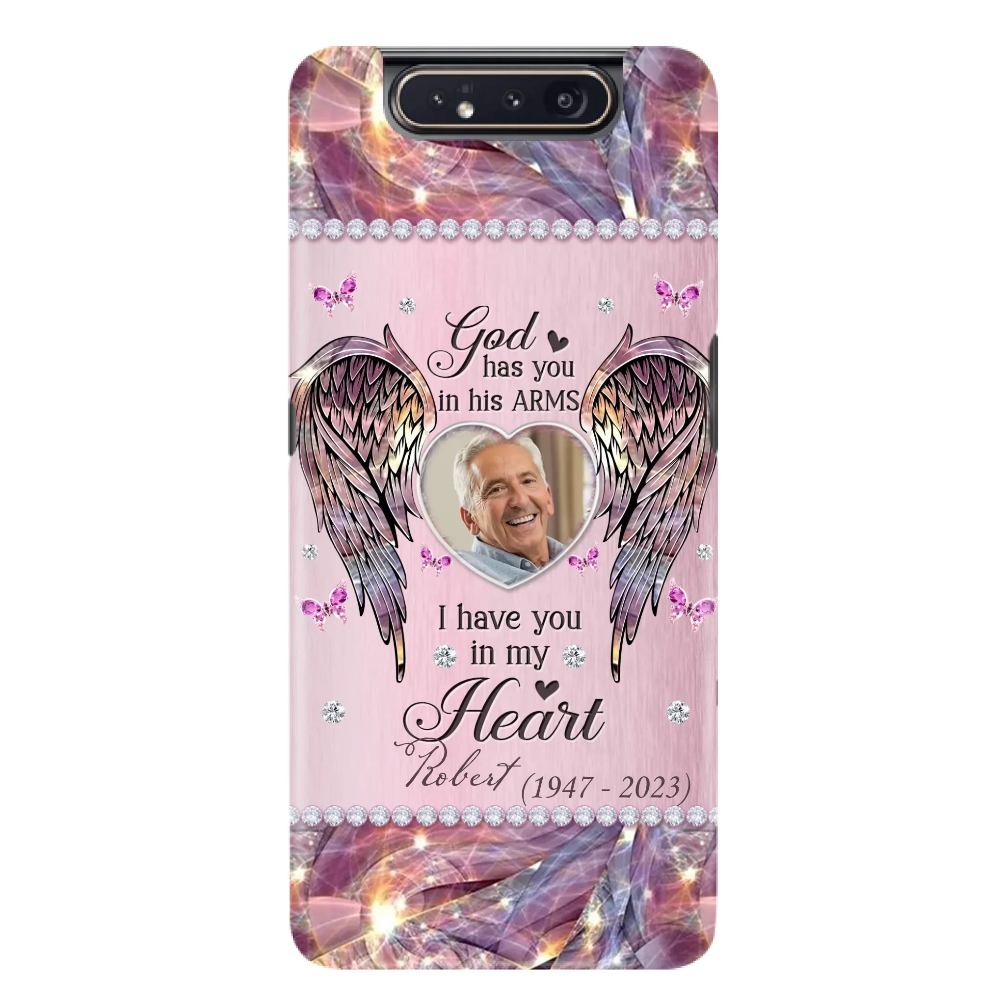 Custom Personalized Memorial Phone Case - Memorial Gift Idea For Family - Case For iPhone/Samsung - God Has You In His Arms