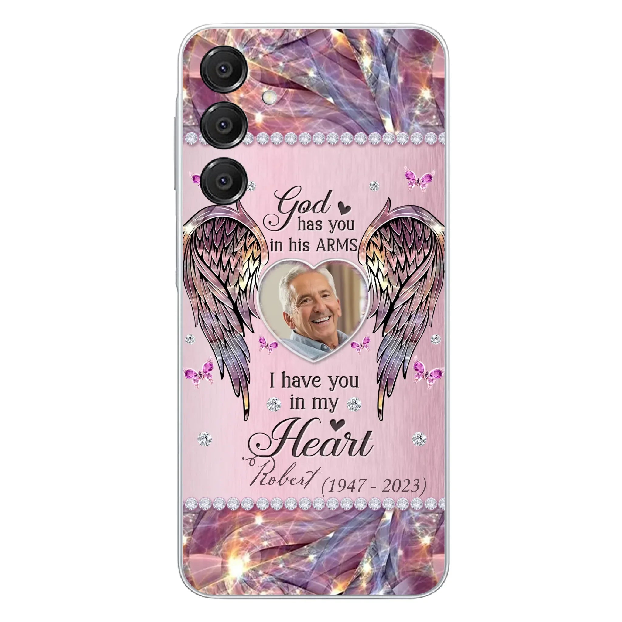 Custom Personalized Memorial Phone Case - Memorial Gift Idea For Family - Case For iPhone/Samsung - God Has You In His Arms