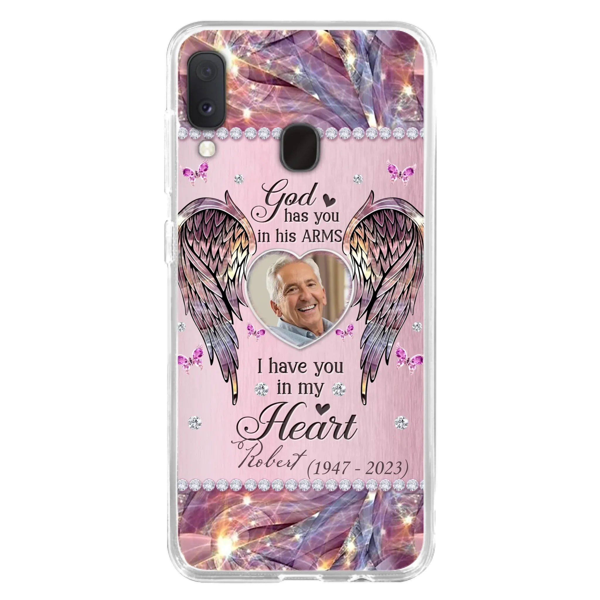 Custom Personalized Memorial Phone Case - Memorial Gift Idea For Family - Case For iPhone/Samsung - God Has You In His Arms