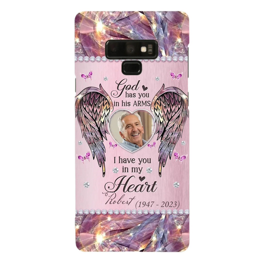 Custom Personalized Memorial Phone Case - Memorial Gift Idea For Family - Case For iPhone/Samsung - God Has You In His Arms