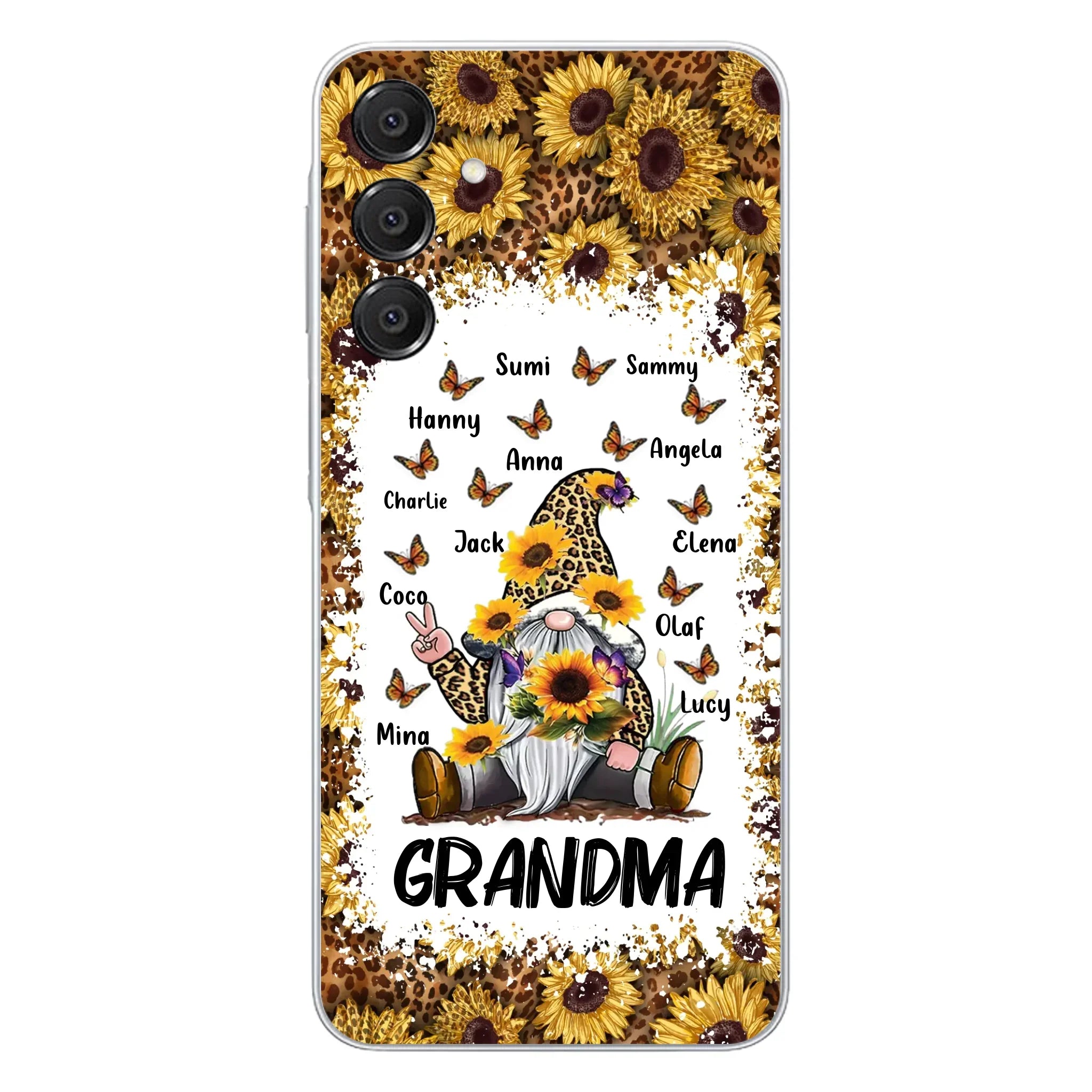 Personalized Sunflower Grandma Phone Case - Gift Idea For Grandma - Up to 12 Kids - Case For iPhone/Samsung