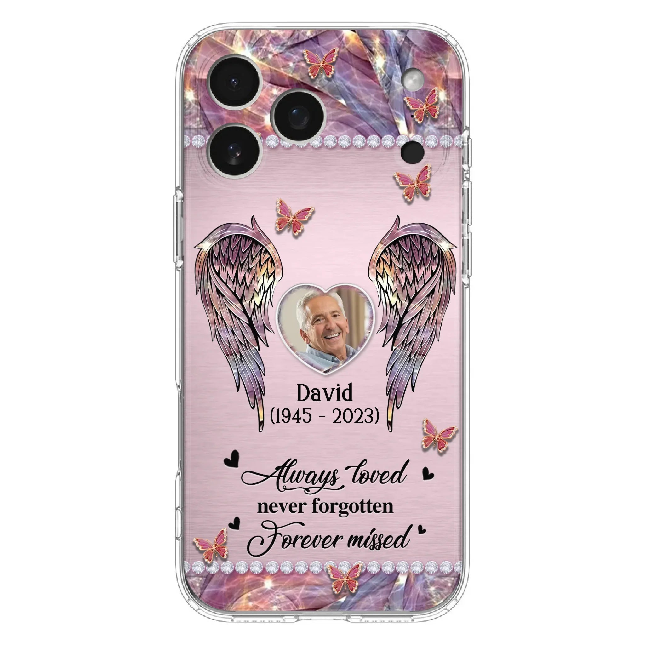 Custom Personalized Memorial Phone Case - Memorial Gift Idea For Family - Case For iPhone/Samsung - Always Loved Never Forgotten Forever Missed