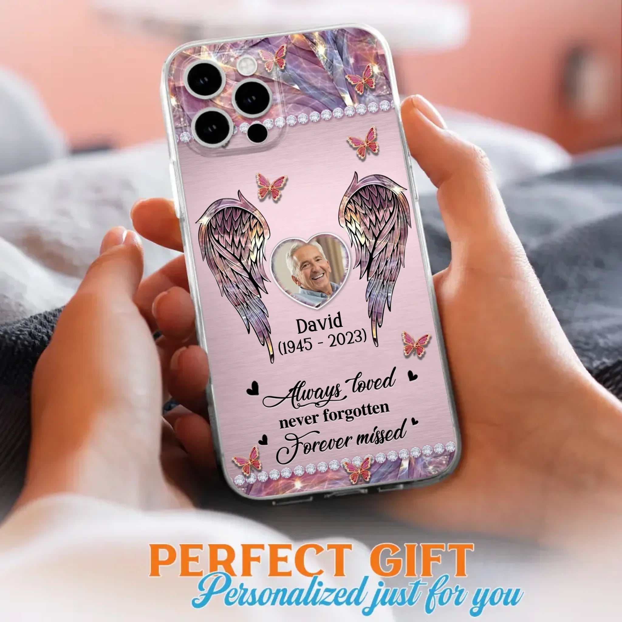 Custom Personalized Memorial Phone Case - Memorial Gift Idea For Family - Case For iPhone/Samsung - Always Loved Never Forgotten Forever Missed