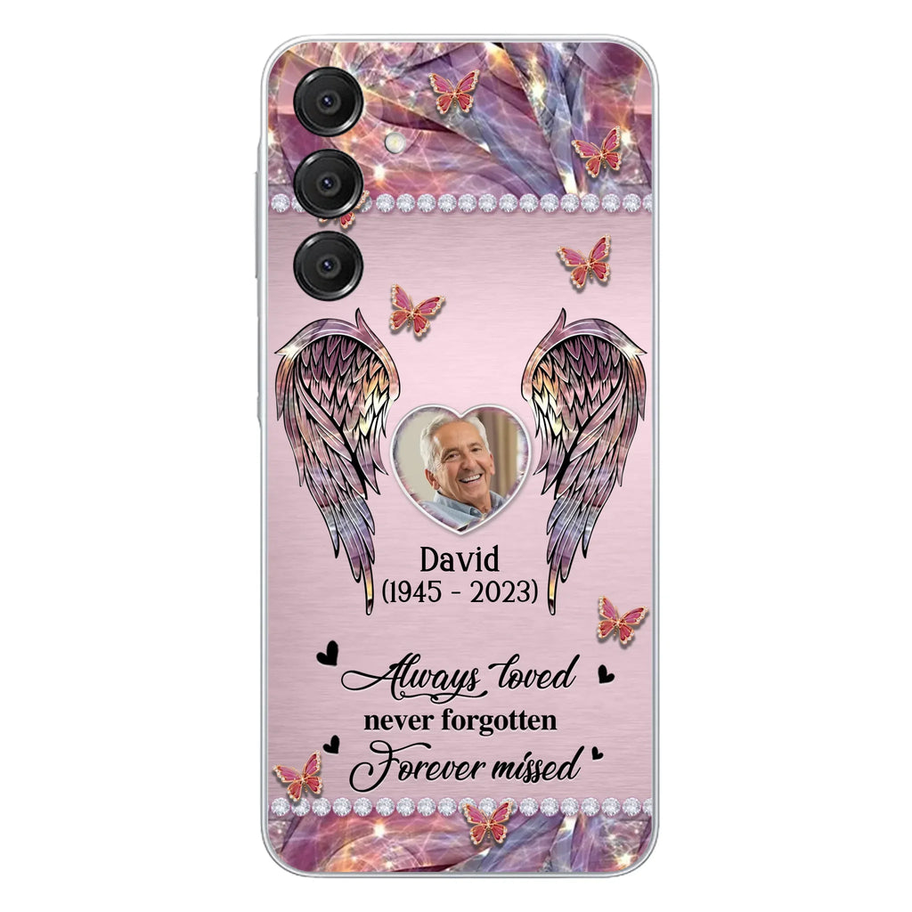 Custom Personalized Memorial Phone Case - Memorial Gift Idea For Family - Case For iPhone/Samsung - Always Loved Never Forgotten Forever Missed