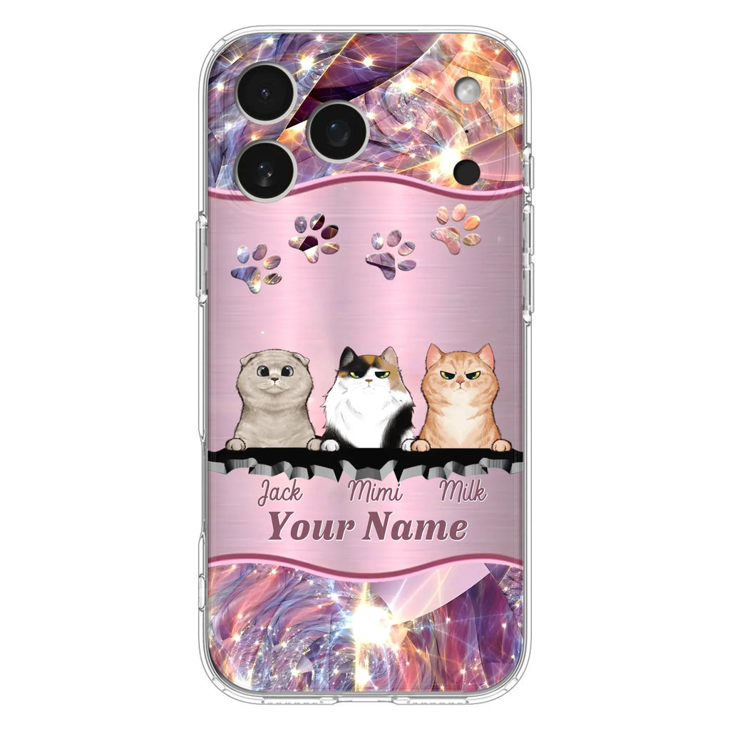 Custom Personalized Cats Phone Case - Gift Idea For Cat Lover - Up to 3  Cats - Cases For iPhone/Samsung