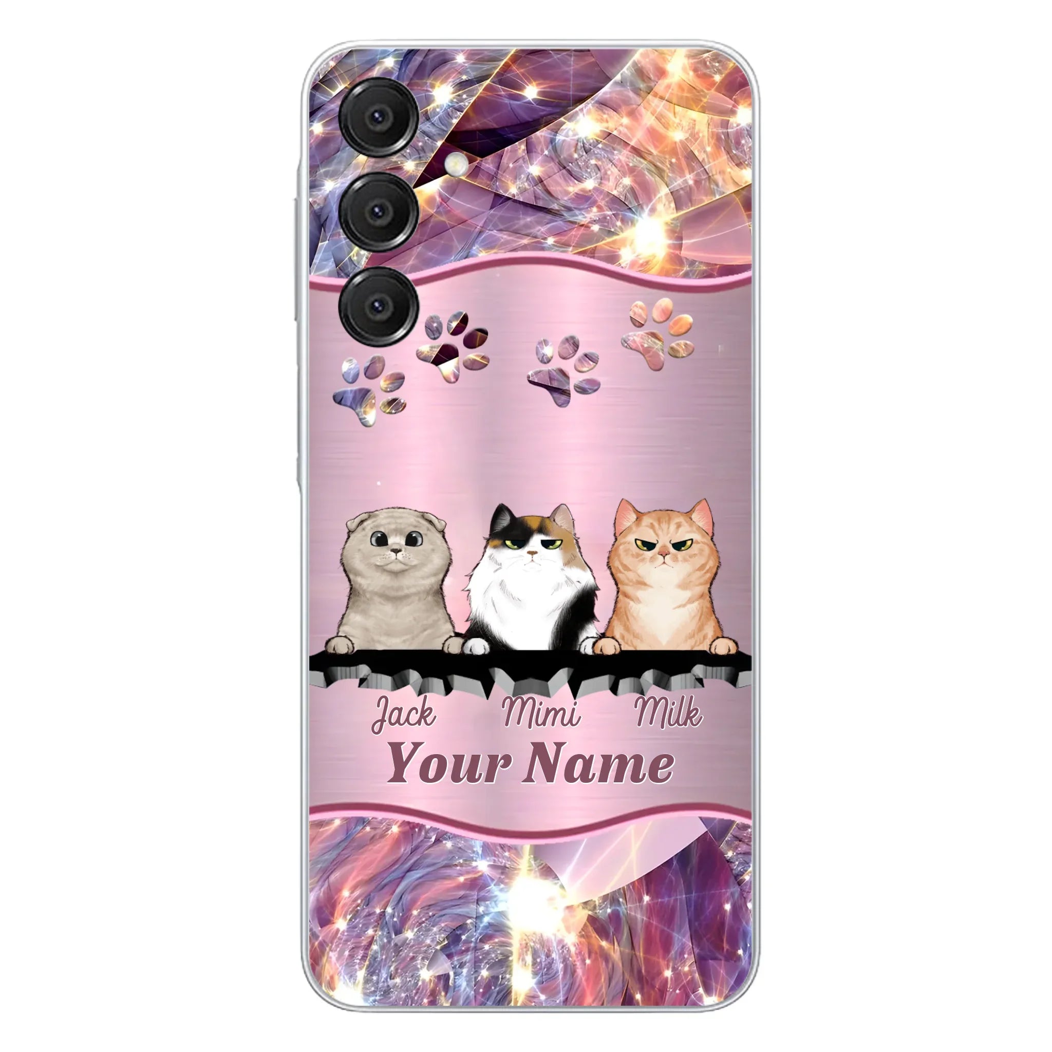 Custom Personalized Cats Phone Case - Gift Idea For Cat Lover - Up to 3  Cats - Cases For iPhone/Samsung