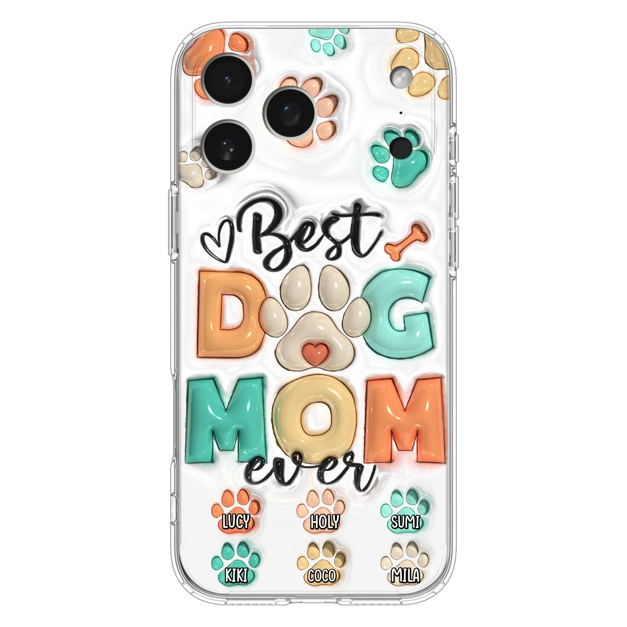 Personalized Dog Mom/Dad Phone Case - Gift Idea For Dog Owners/Lovers - Upto 6 Paws - Best Dog Mom Ever - Case For iPhone/Samsung