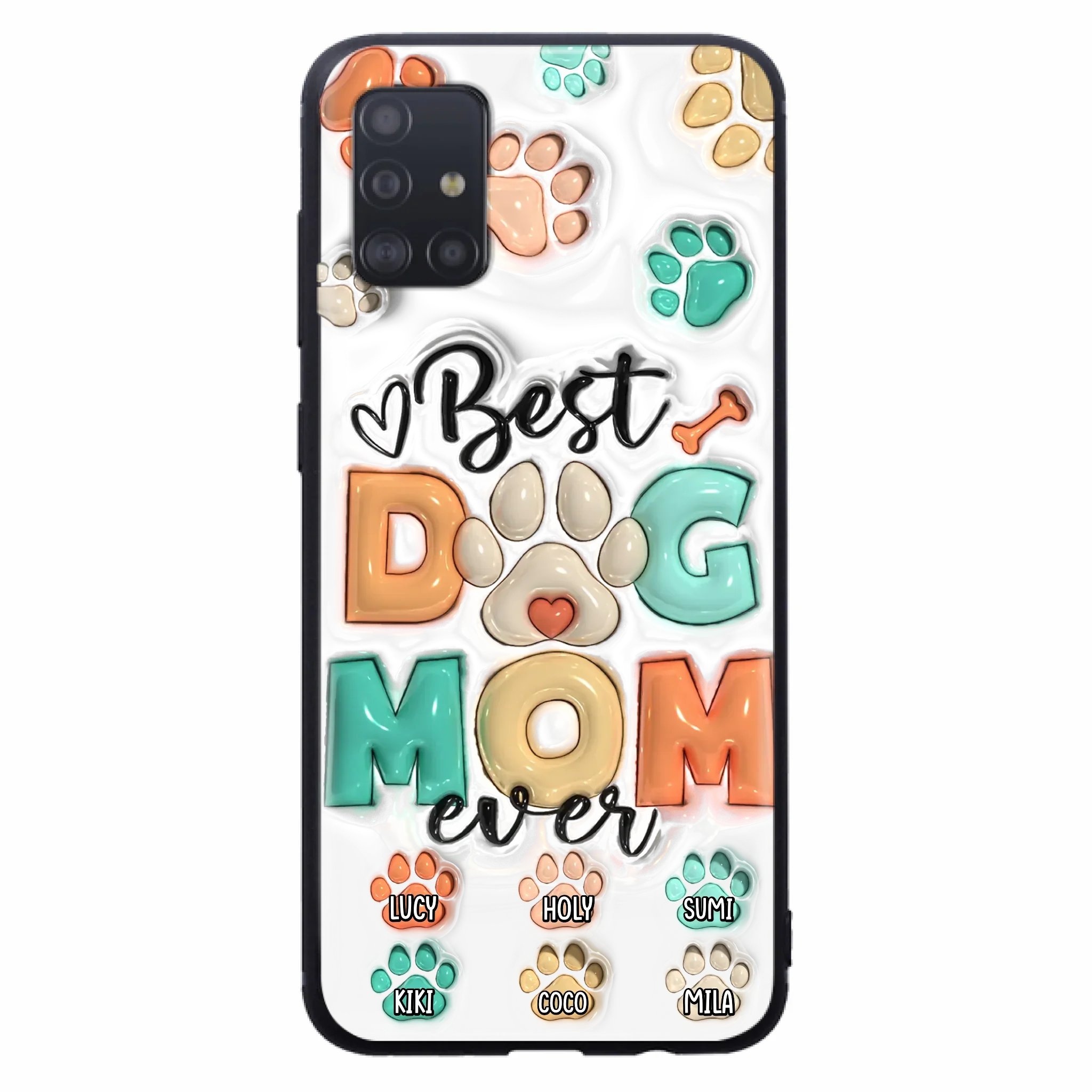 Personalized Dog Mom/Dad Phone Case - Gift Idea For Dog Owners/Lovers - Upto 6 Paws - Best Dog Mom Ever - Case For iPhone/Samsung