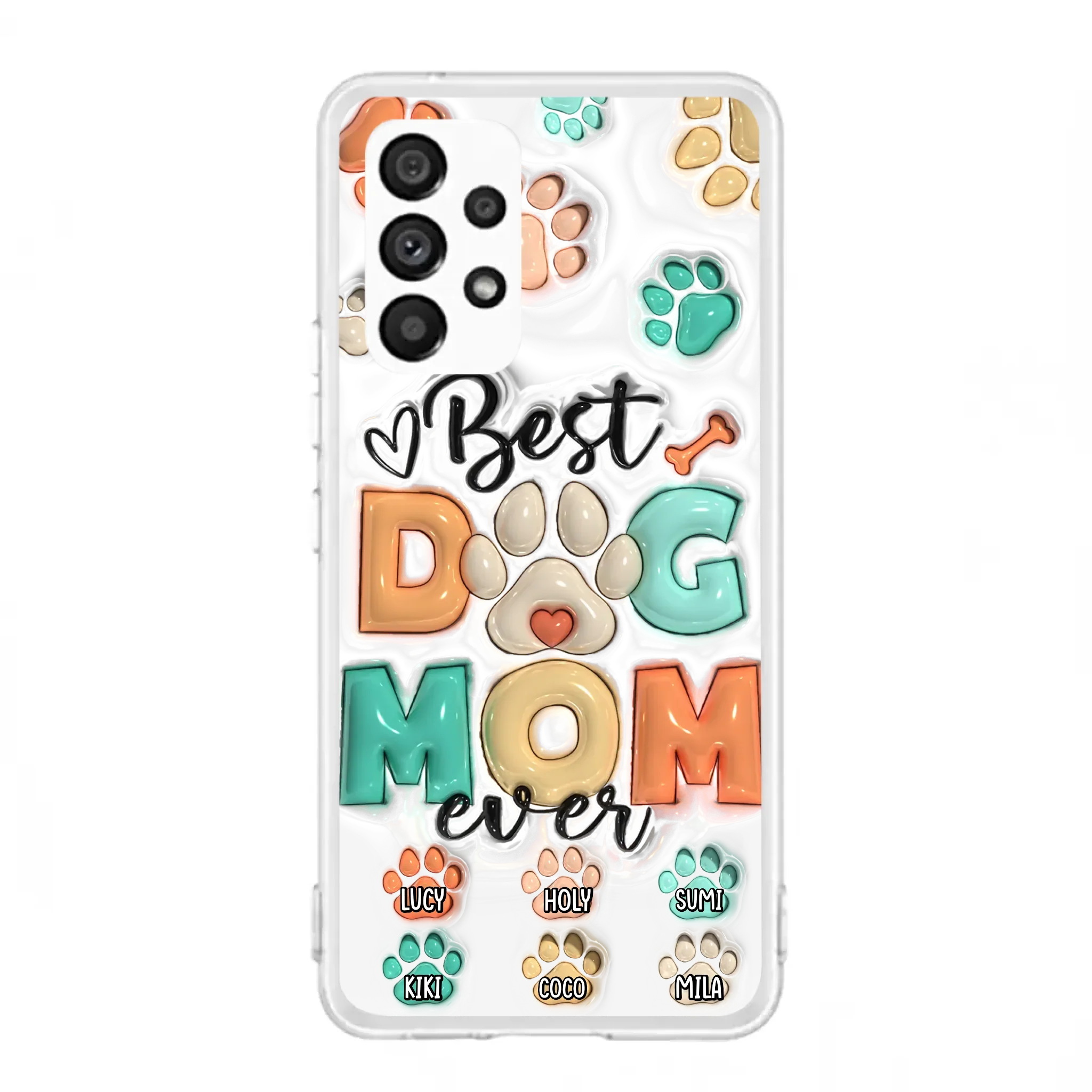 Personalized Dog Mom/Dad Phone Case - Gift Idea For Dog Owners/Lovers - Upto 6 Paws - Best Dog Mom Ever - Case For iPhone/Samsung