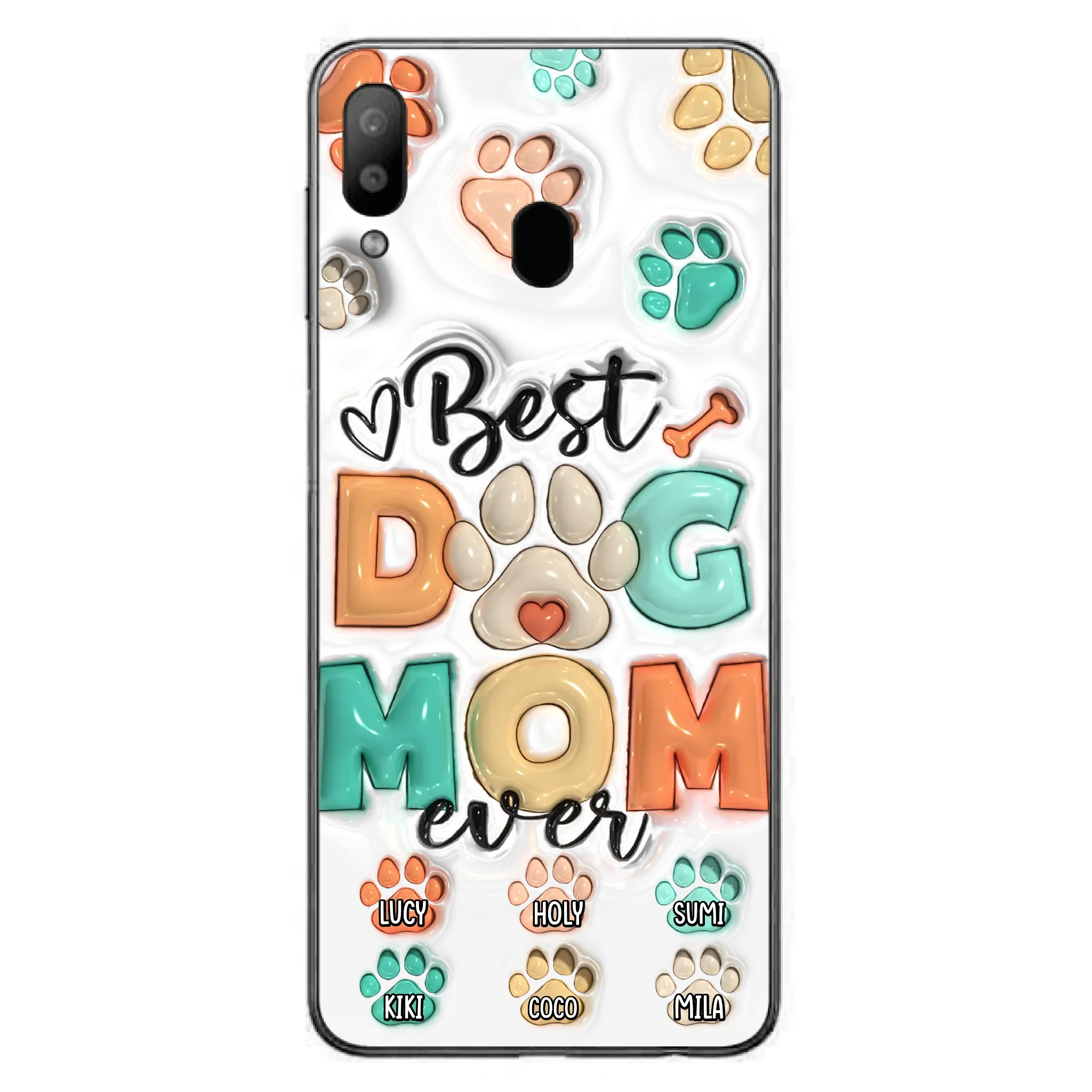Personalized Dog Mom/Dad Phone Case - Gift Idea For Dog Owners/Lovers - Upto 6 Paws - Best Dog Mom Ever - Case For iPhone/Samsung
