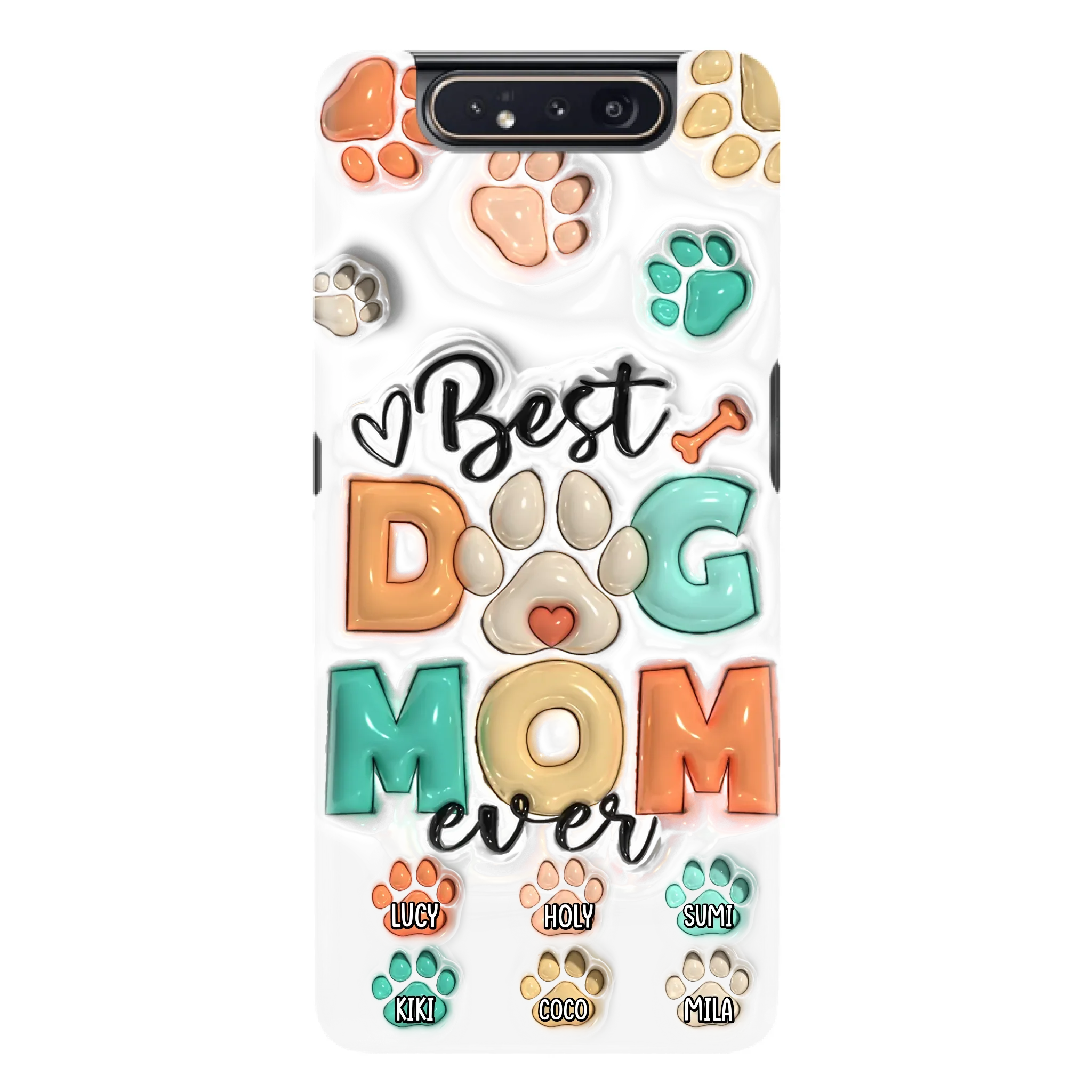 Personalized Dog Mom/Dad Phone Case - Gift Idea For Dog Owners/Lovers - Upto 6 Paws - Best Dog Mom Ever - Case For iPhone/Samsung