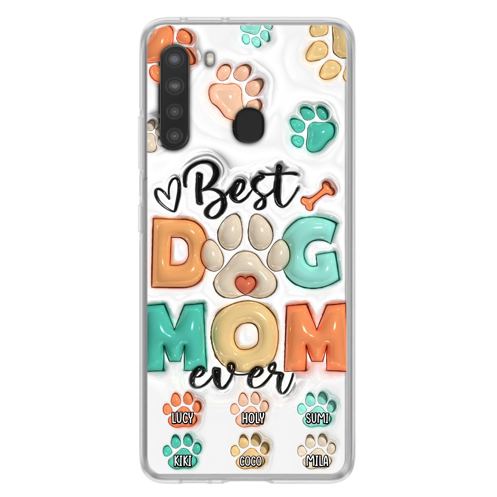 Personalized Dog Mom/Dad Phone Case - Gift Idea For Dog Owners/Lovers - Upto 6 Paws - Best Dog Mom Ever - Case For iPhone/Samsung
