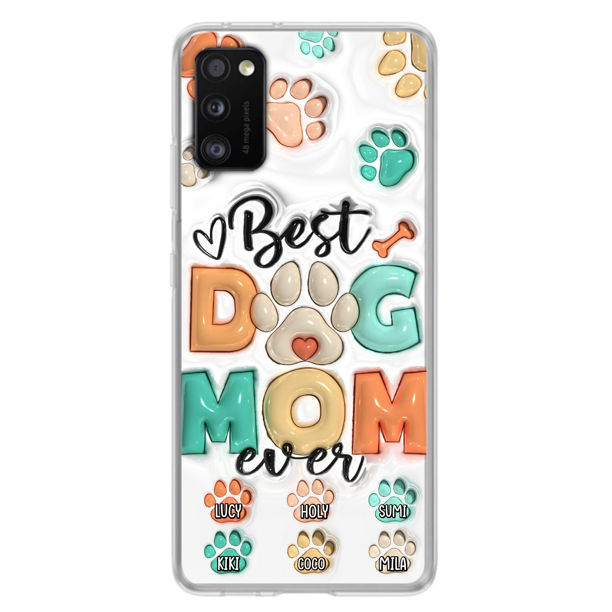 Personalized Dog Mom/Dad Phone Case - Gift Idea For Dog Owners/Lovers - Upto 6 Paws - Best Dog Mom Ever - Case For iPhone/Samsung