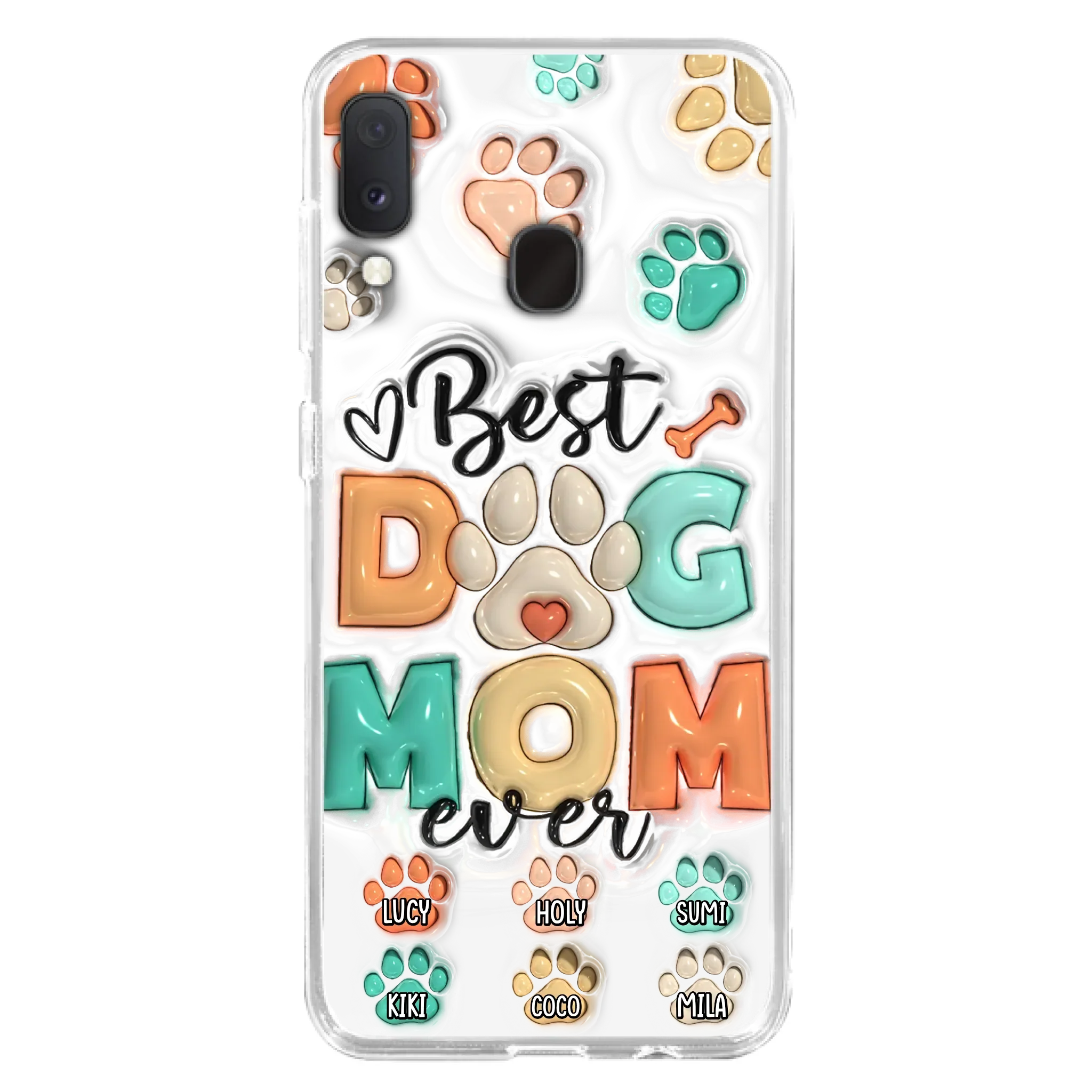 Personalized Dog Mom/Dad Phone Case - Gift Idea For Dog Owners/Lovers - Upto 6 Paws - Best Dog Mom Ever - Case For iPhone/Samsung