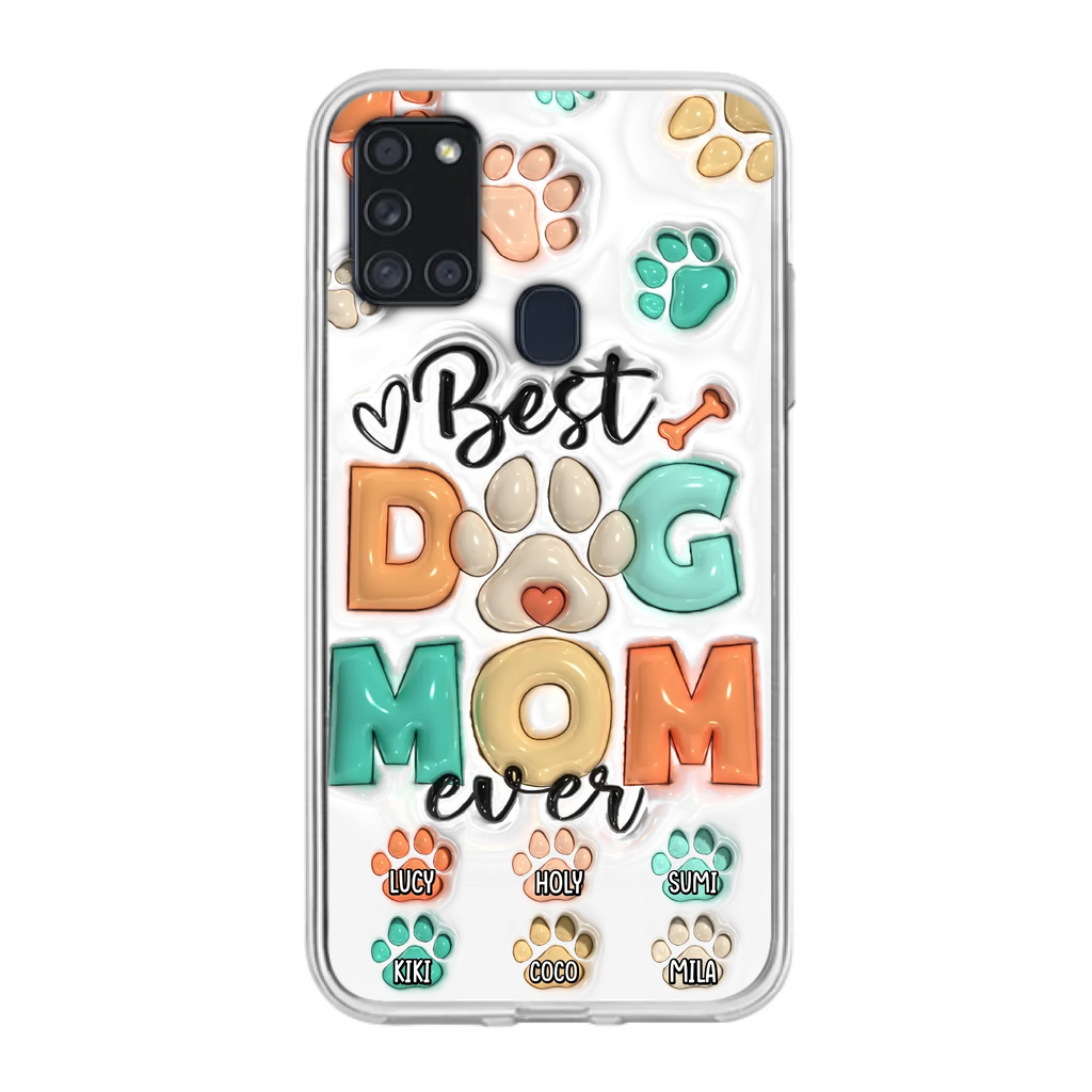 Personalized Dog Mom/Dad Phone Case - Gift Idea For Dog Owners/Lovers - Upto 6 Paws - Best Dog Mom Ever - Case For iPhone/Samsung