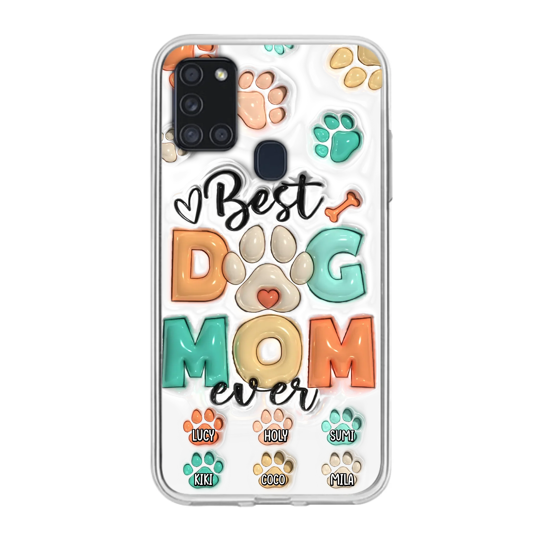 Personalized Dog Mom/Dad Phone Case - Gift Idea For Dog Owners/Lovers - Upto 6 Paws - Best Dog Mom Ever - Case For iPhone/Samsung