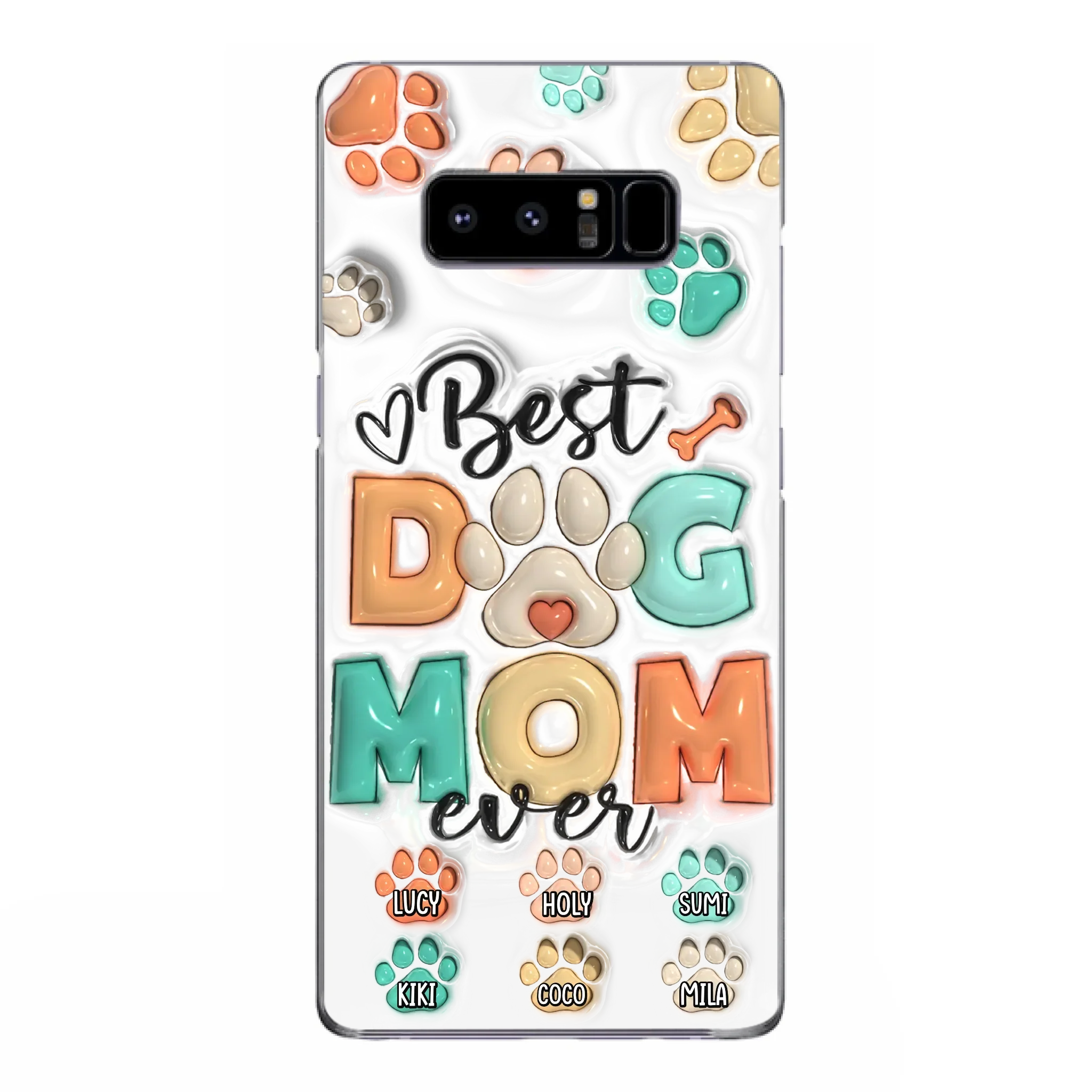 Personalized Dog Mom/Dad Phone Case - Gift Idea For Dog Owners/Lovers - Upto 6 Paws - Best Dog Mom Ever - Case For iPhone/Samsung