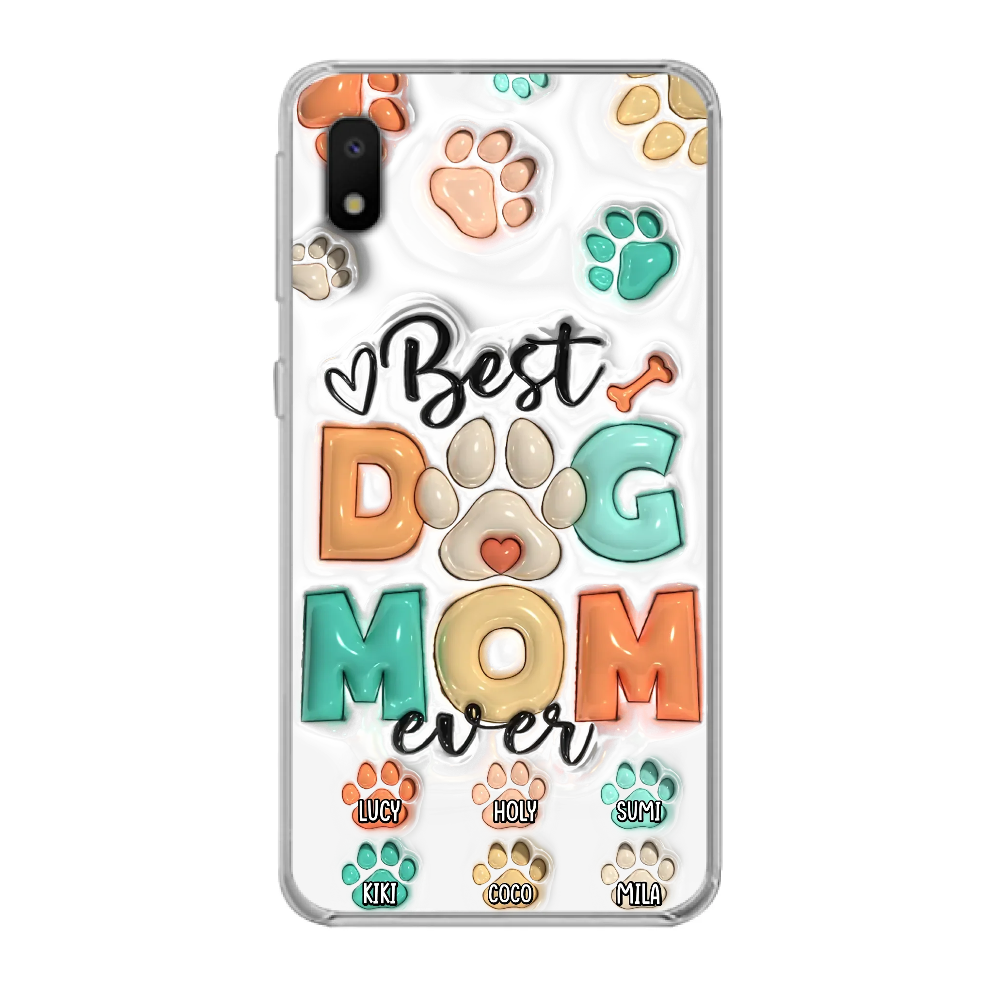 Personalized Dog Mom/Dad Phone Case - Gift Idea For Dog Owners/Lovers - Upto 6 Paws - Best Dog Mom Ever - Case For iPhone/Samsung