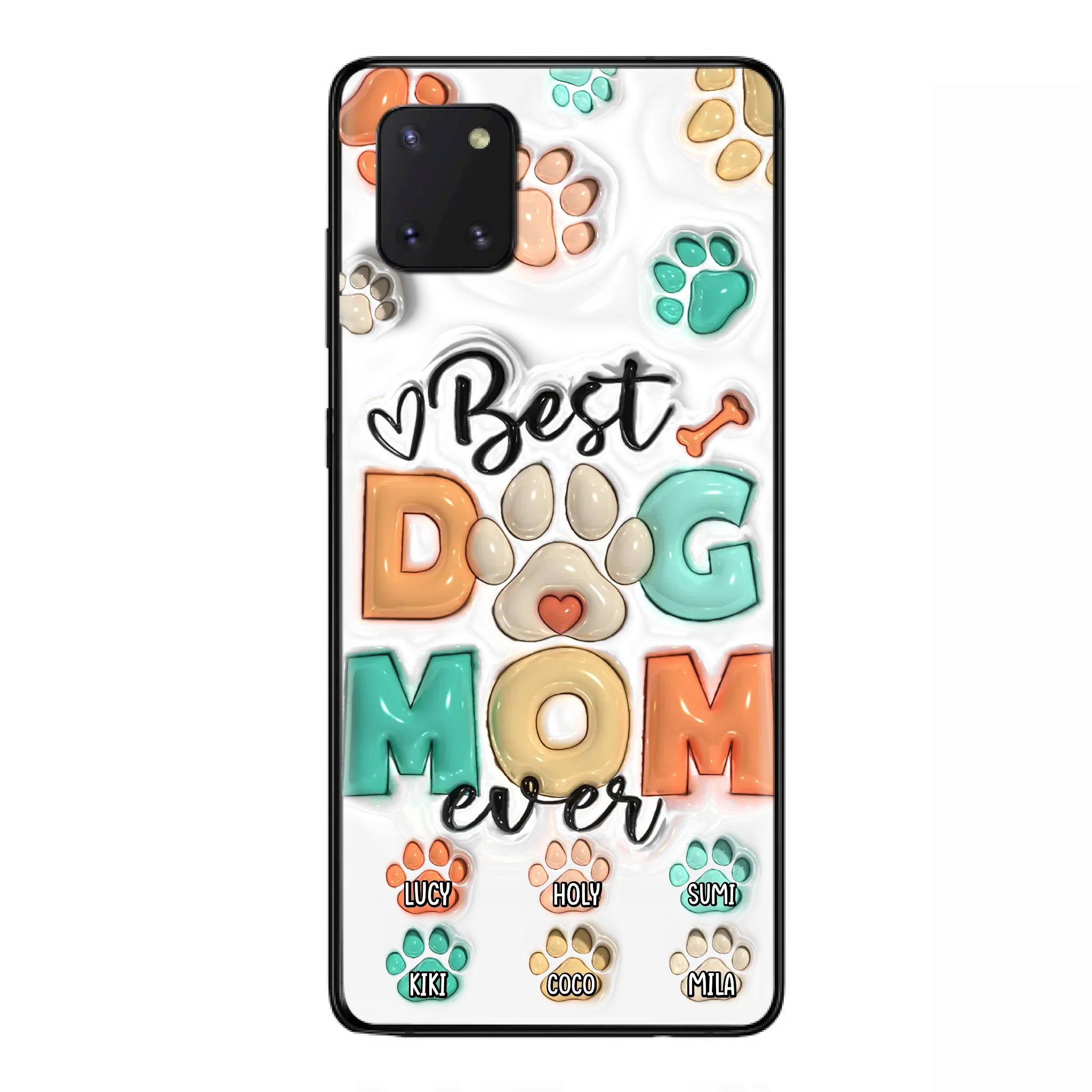 Personalized Dog Mom/Dad Phone Case - Gift Idea For Dog Owners/Lovers - Upto 6 Paws - Best Dog Mom Ever - Case For iPhone/Samsung