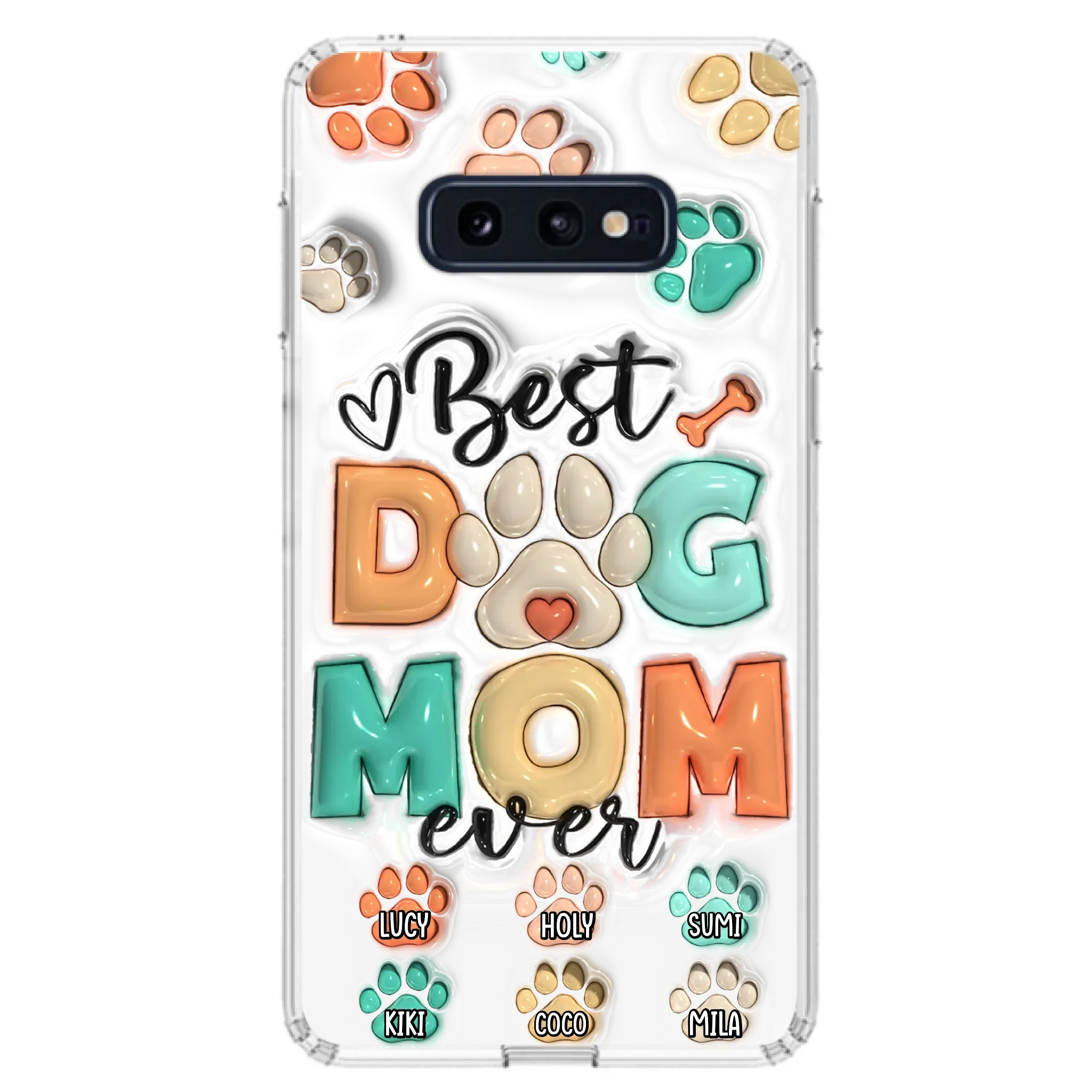 Personalized Dog Mom/Dad Phone Case - Gift Idea For Dog Owners/Lovers - Upto 6 Paws - Best Dog Mom Ever - Case For iPhone/Samsung