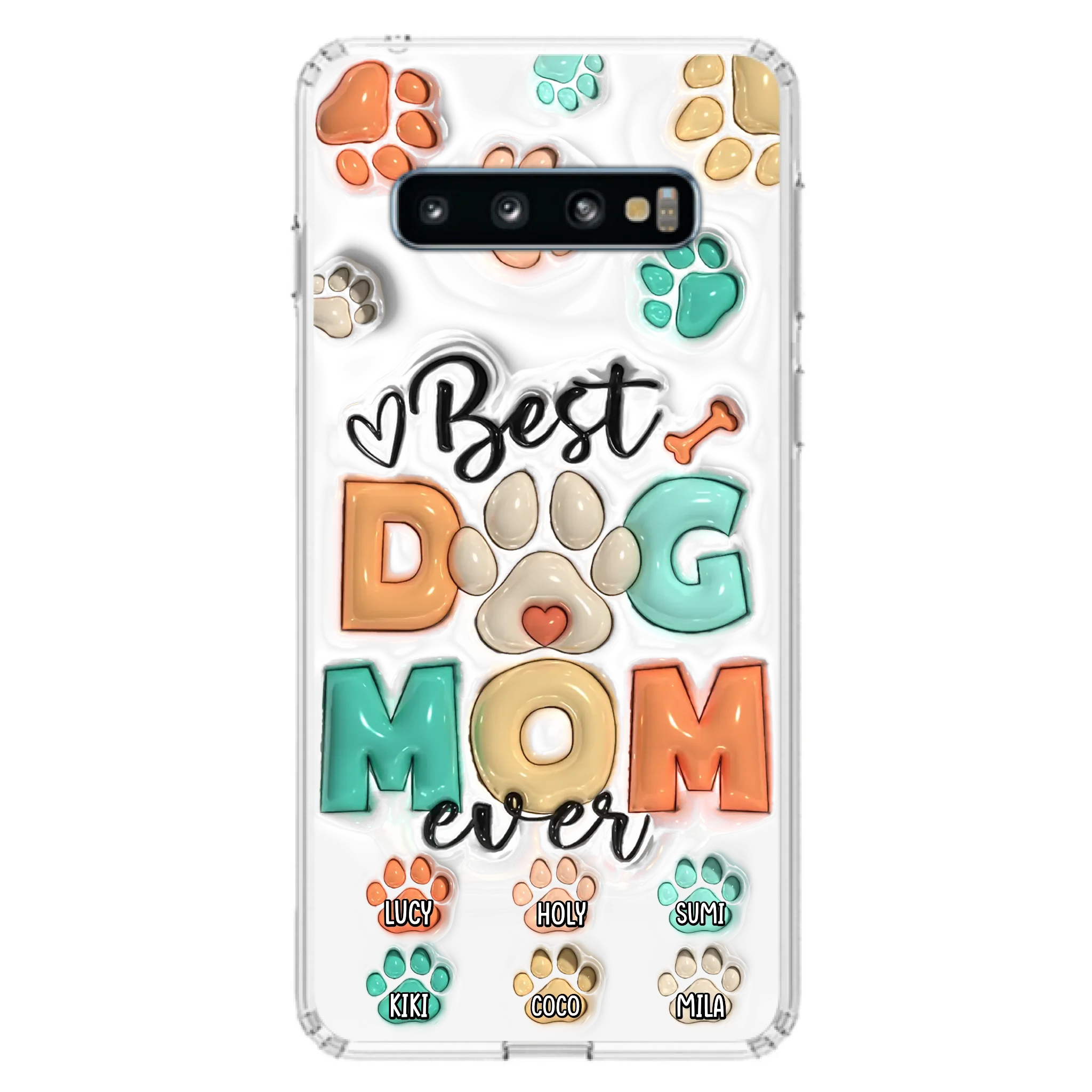 Personalized Dog Mom/Dad Phone Case - Gift Idea For Dog Owners/Lovers - Upto 6 Paws - Best Dog Mom Ever - Case For iPhone/Samsung