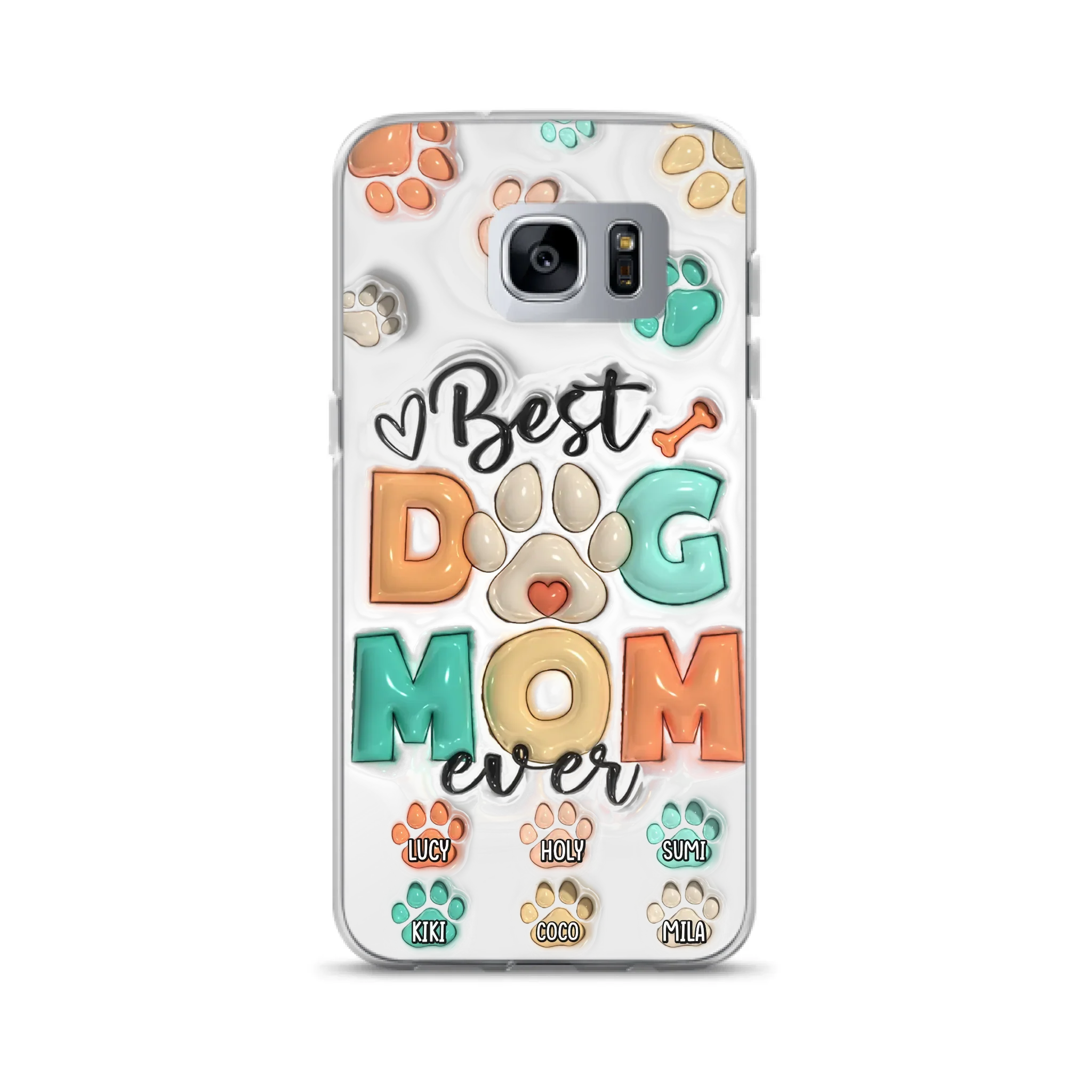 Personalized Dog Mom/Dad Phone Case - Gift Idea For Dog Owners/Lovers - Upto 6 Paws - Best Dog Mom Ever - Case For iPhone/Samsung