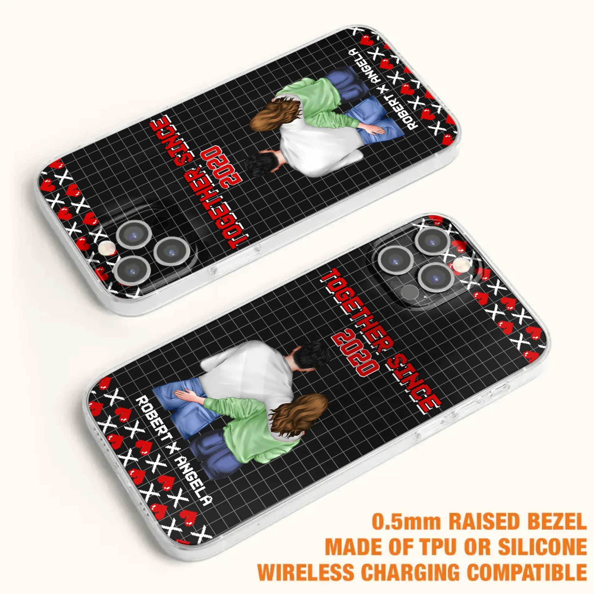 Custom Personalized Couple Phone Case - Gift Idea For Couple/Valentines Day - Together Since 2020 - Case For iPhone/Samsung