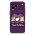 Custom Personalized Cat Phone Case For iPhone And Samsung - Gift Idea For Cat Lover - Up to 3  Cats  - Cat In Heart