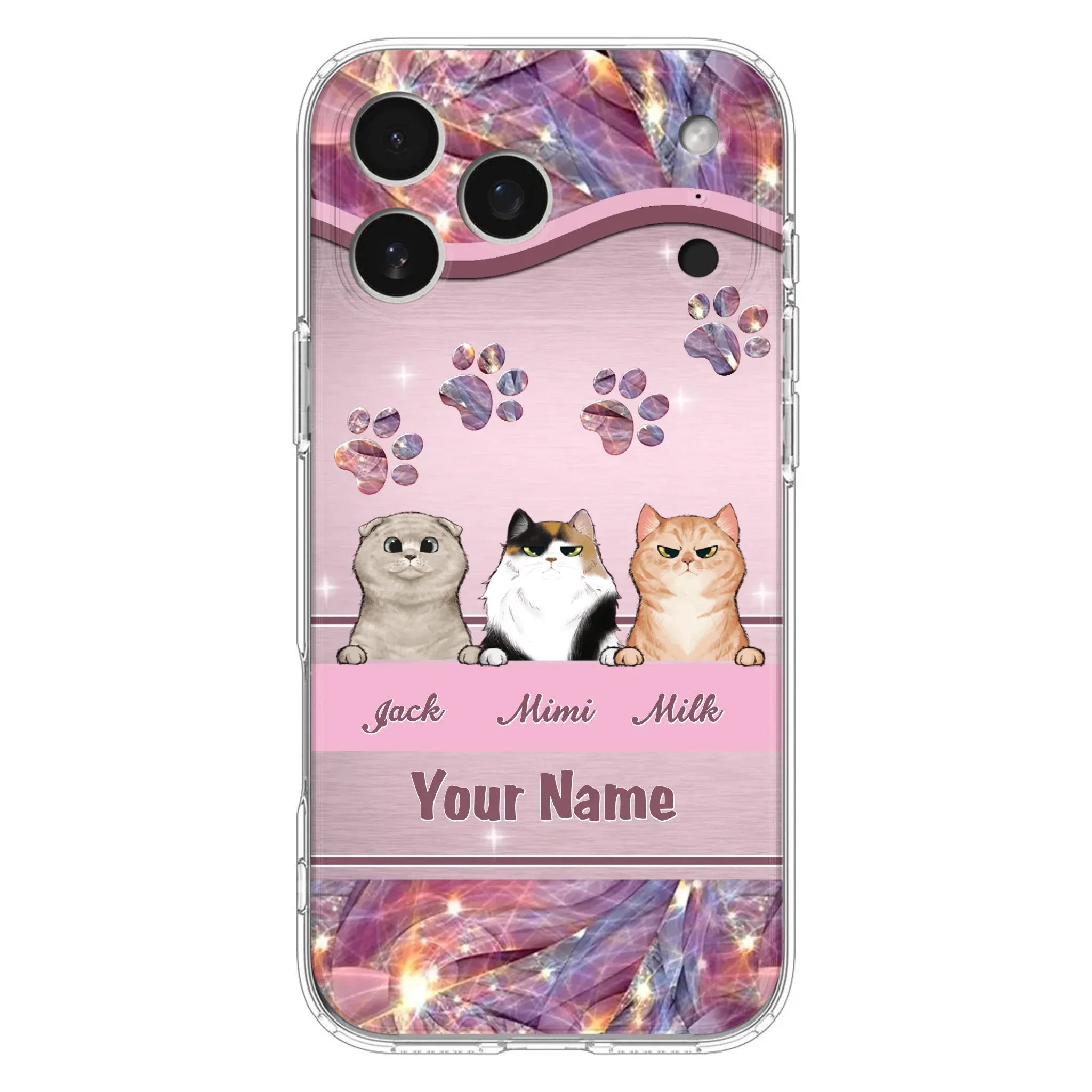 Custom Personalized Cat Phone Case For iPhone And Samsung - Gift Idea For Cat Lover - Up to 3  Cats