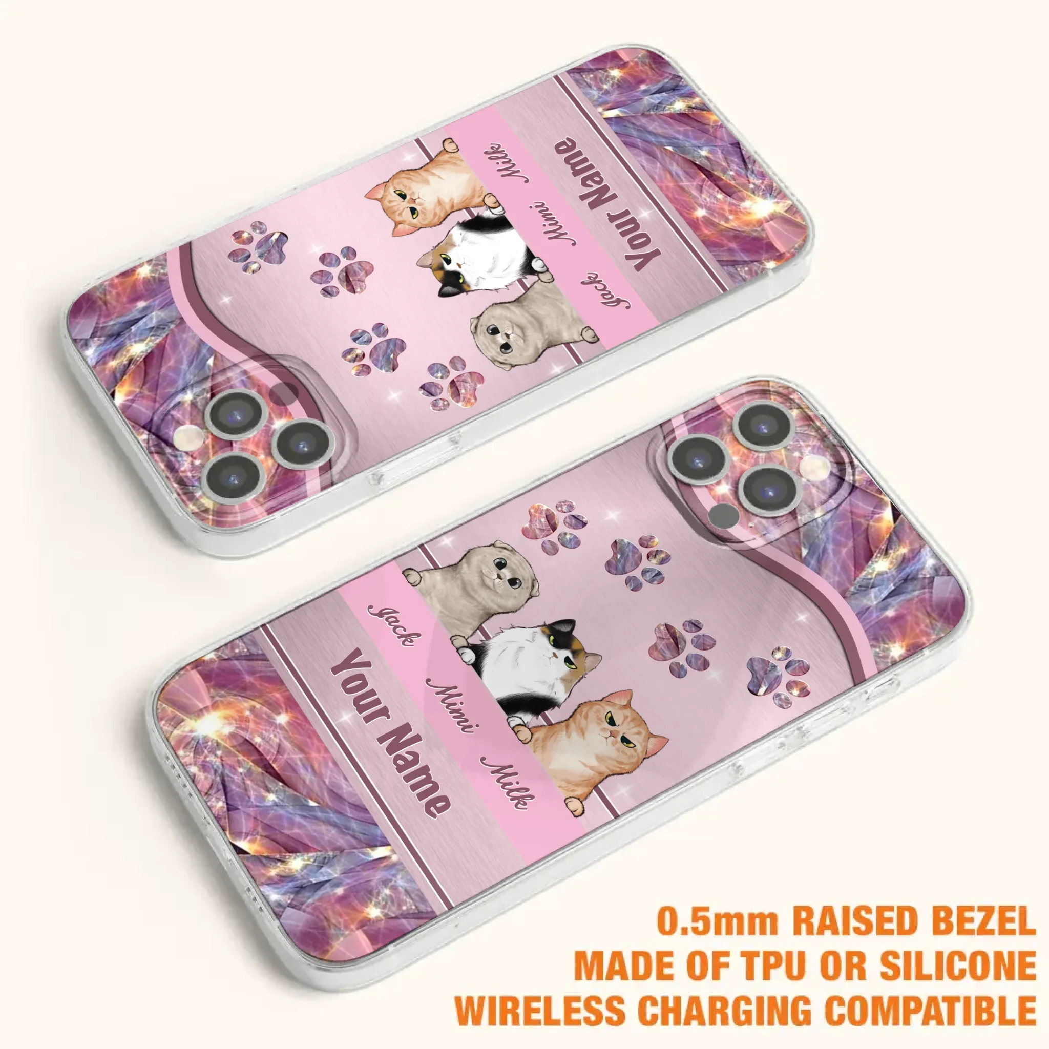 Custom Personalized Cat Phone Case For iPhone And Samsung - Gift Idea For Cat Lover - Up to 3  Cats