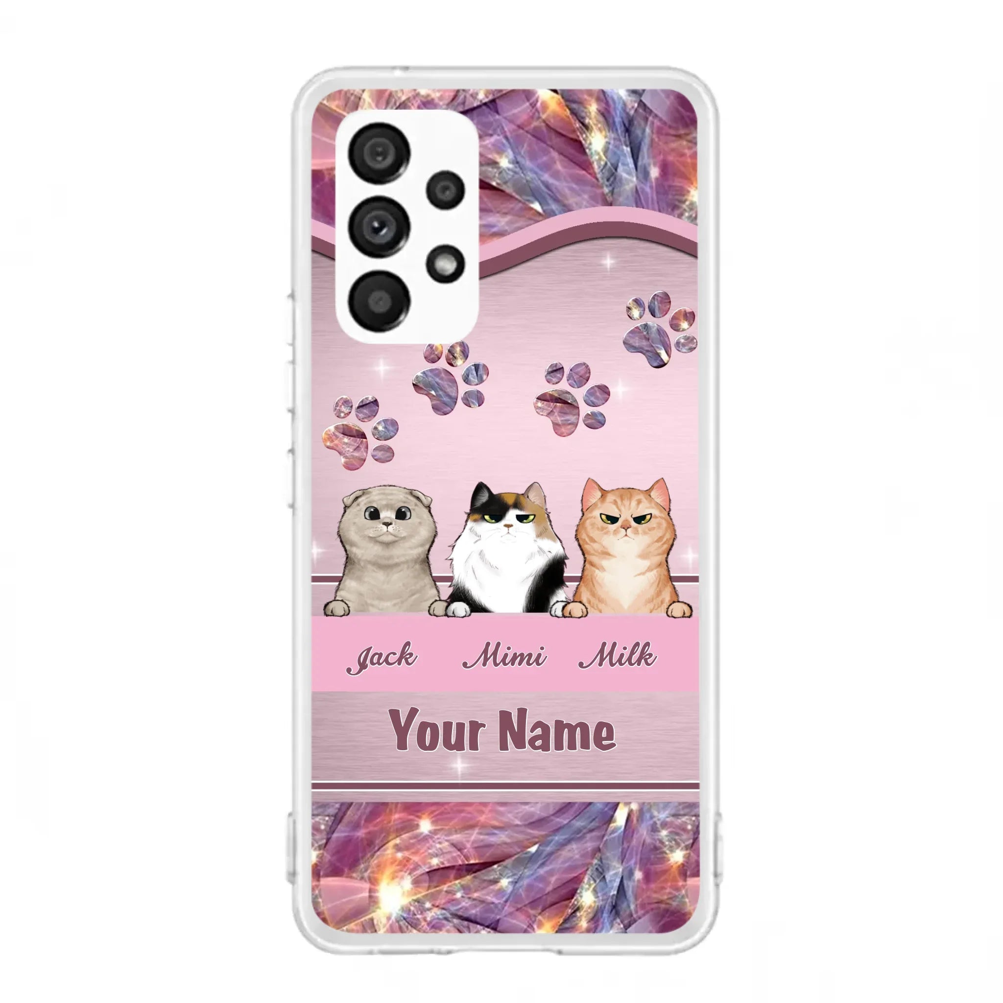 Custom Personalized Cat Phone Case For iPhone And Samsung - Gift Idea For Cat Lover - Up to 3  Cats