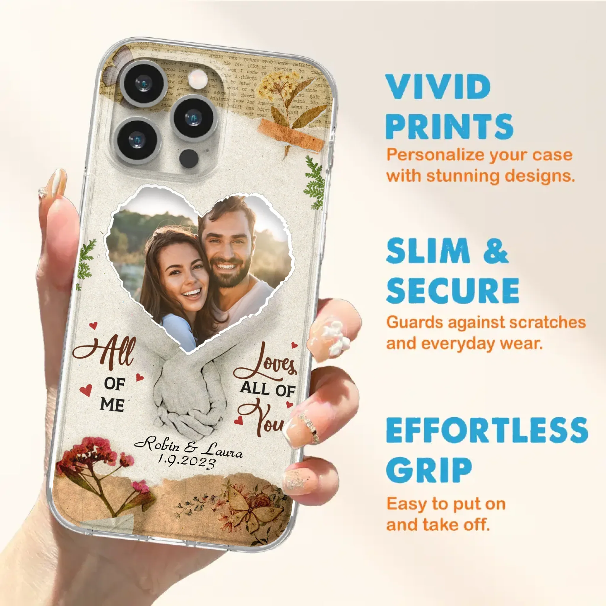 Custom Personalized Couple Phone Case - Gift Idea For Couple/Valentines Day - Upload Photo - All Of Me Loves All Of You - Case For iPhone/Samsung