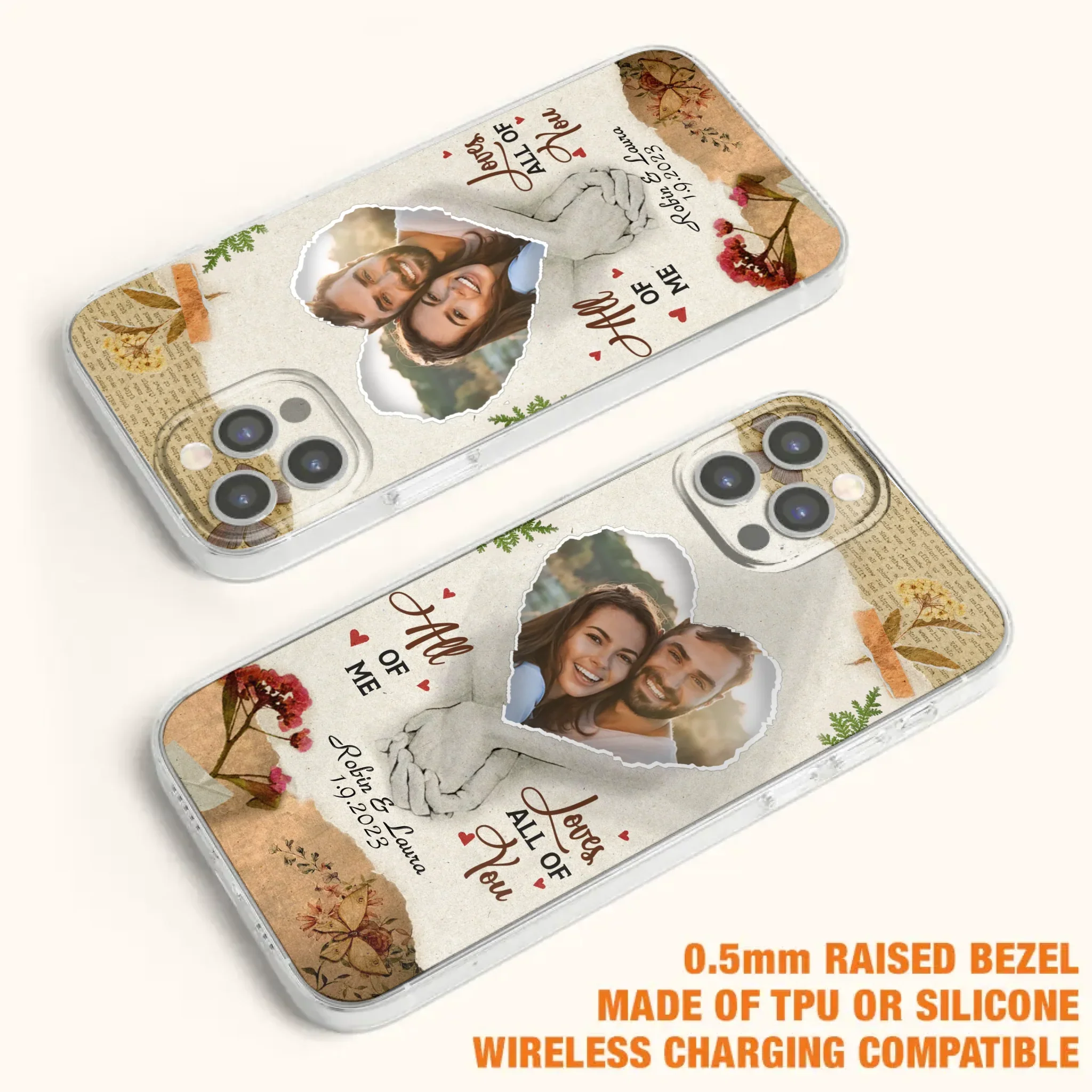 Custom Personalized Couple Phone Case - Gift Idea For Couple/Valentines Day - Upload Photo - All Of Me Loves All Of You - Case For iPhone/Samsung