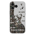 Custom Personalized Deer Couple Phone Case - Gift Idea For Couple - He Keeps Me Safe She Keeps Me Wild - Case For iPhone/Samsung