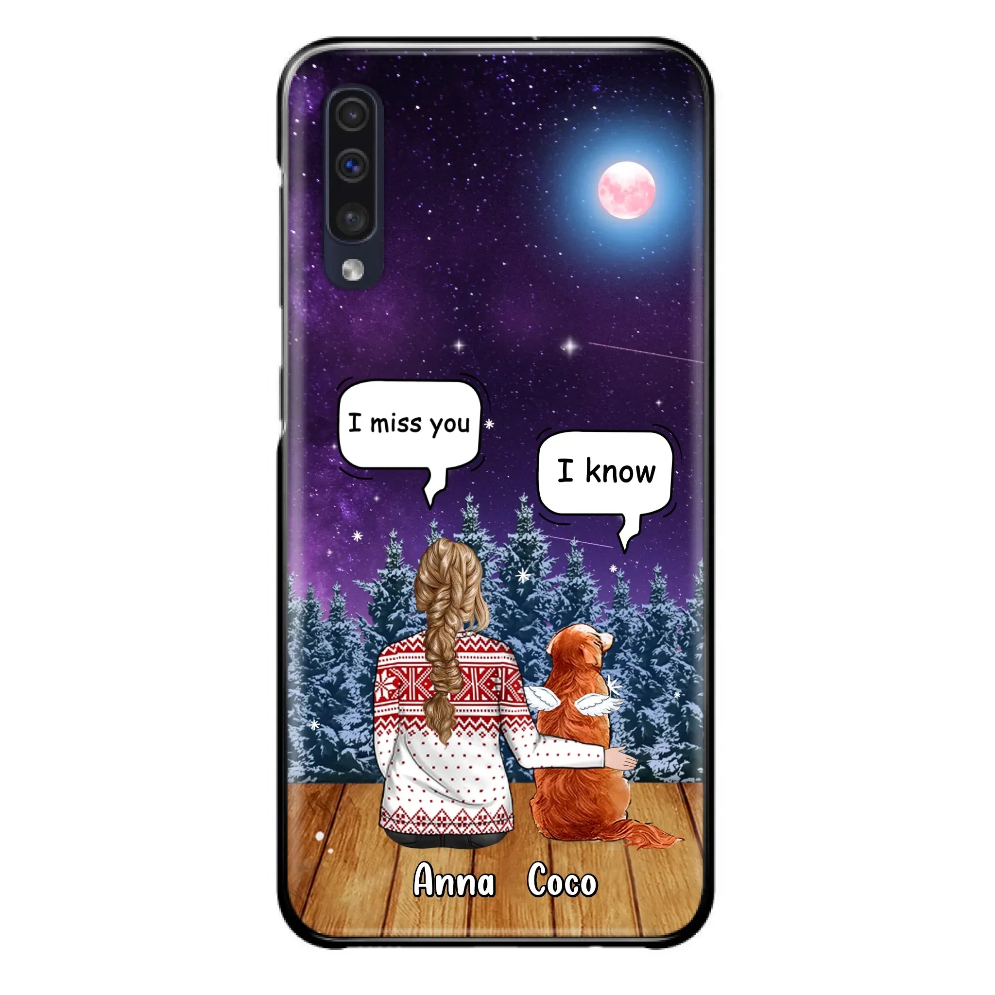 I Miss You Dog - Custom Personalized Memorial Pet Phone Case - Upto 4 Pets - Memorial Gift Idea For Dog/Cat Lover - Case For iPhone/Samsung