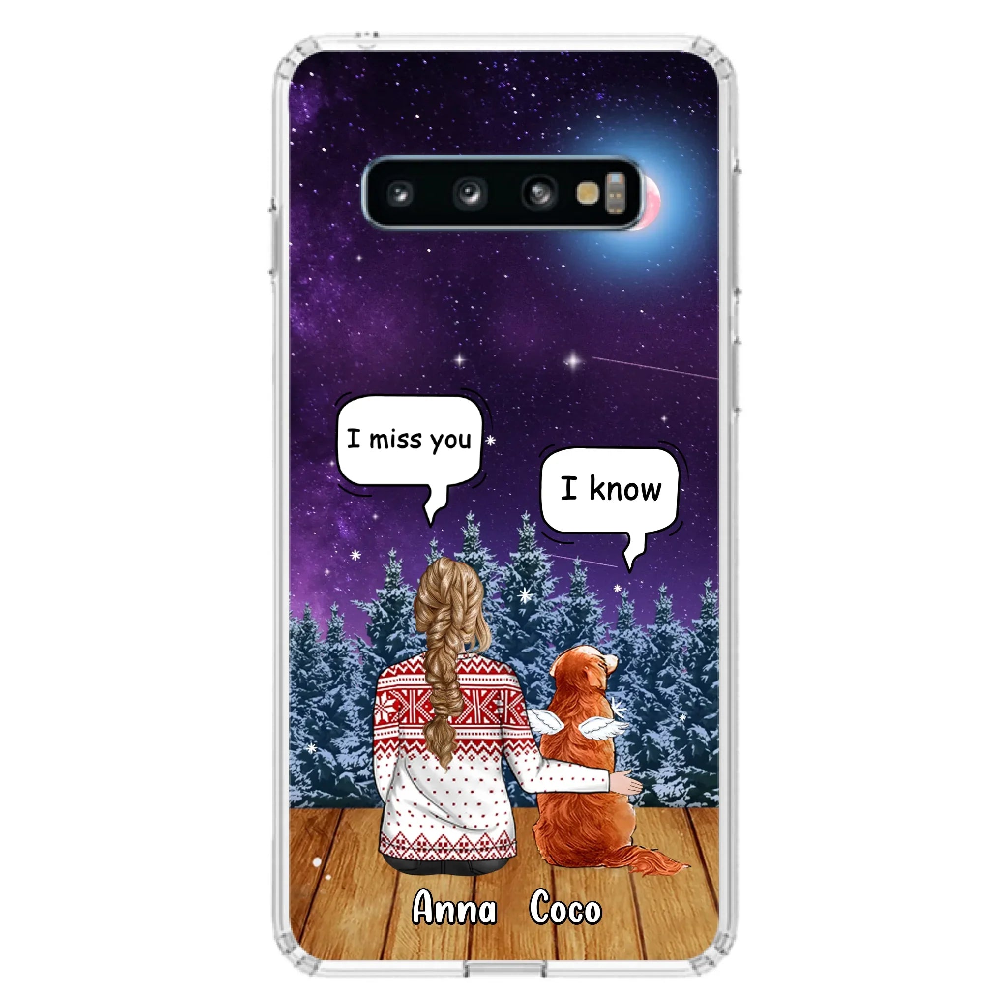 I Miss You Dog - Custom Personalized Memorial Pet Phone Case - Upto 4 Pets - Memorial Gift Idea For Dog/Cat Lover - Case For iPhone/Samsung