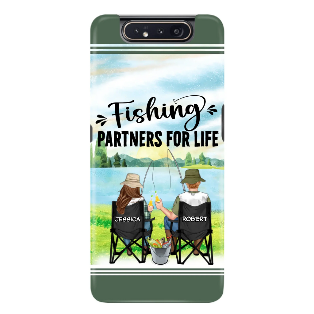 Custom Personalized Fishing Couple Phone Case - Gift Idea for Couple - Fishing Partners For Life - Case For iPhone/Samsung