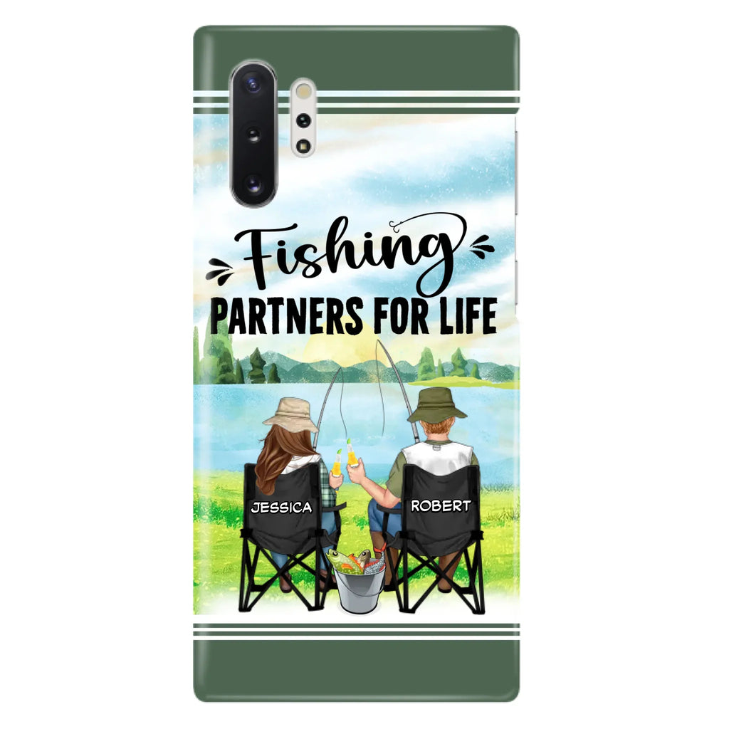 Custom Personalized Fishing Couple Phone Case - Gift Idea for Couple - Fishing Partners For Life - Case For iPhone/Samsung