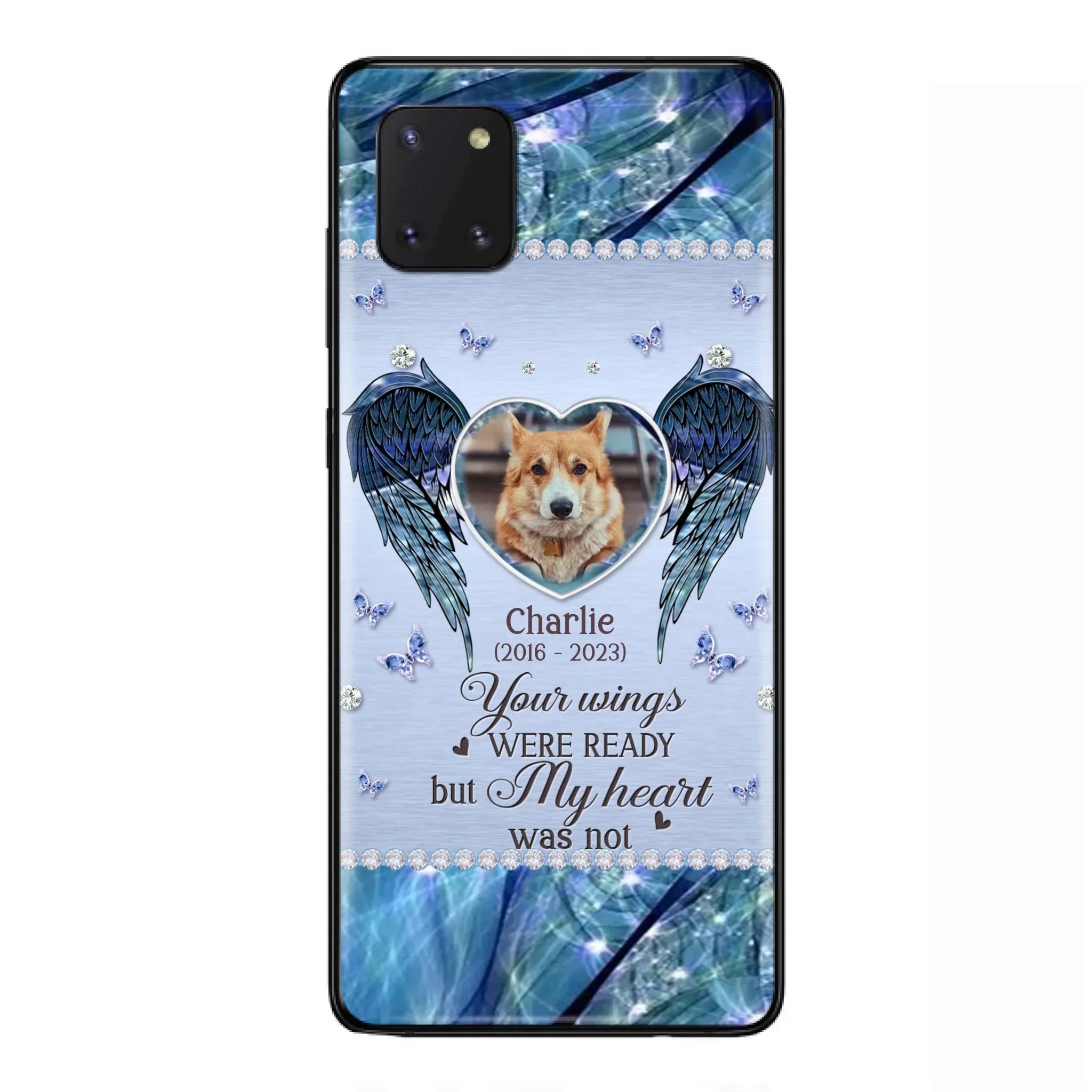 Personalized Memorial Pet Phone Case - Upload Photo - Memorial Gift Idea For Pet Lovers - Your Wings Were Ready But My Heart Was Not - Case For iPhone/Samsung