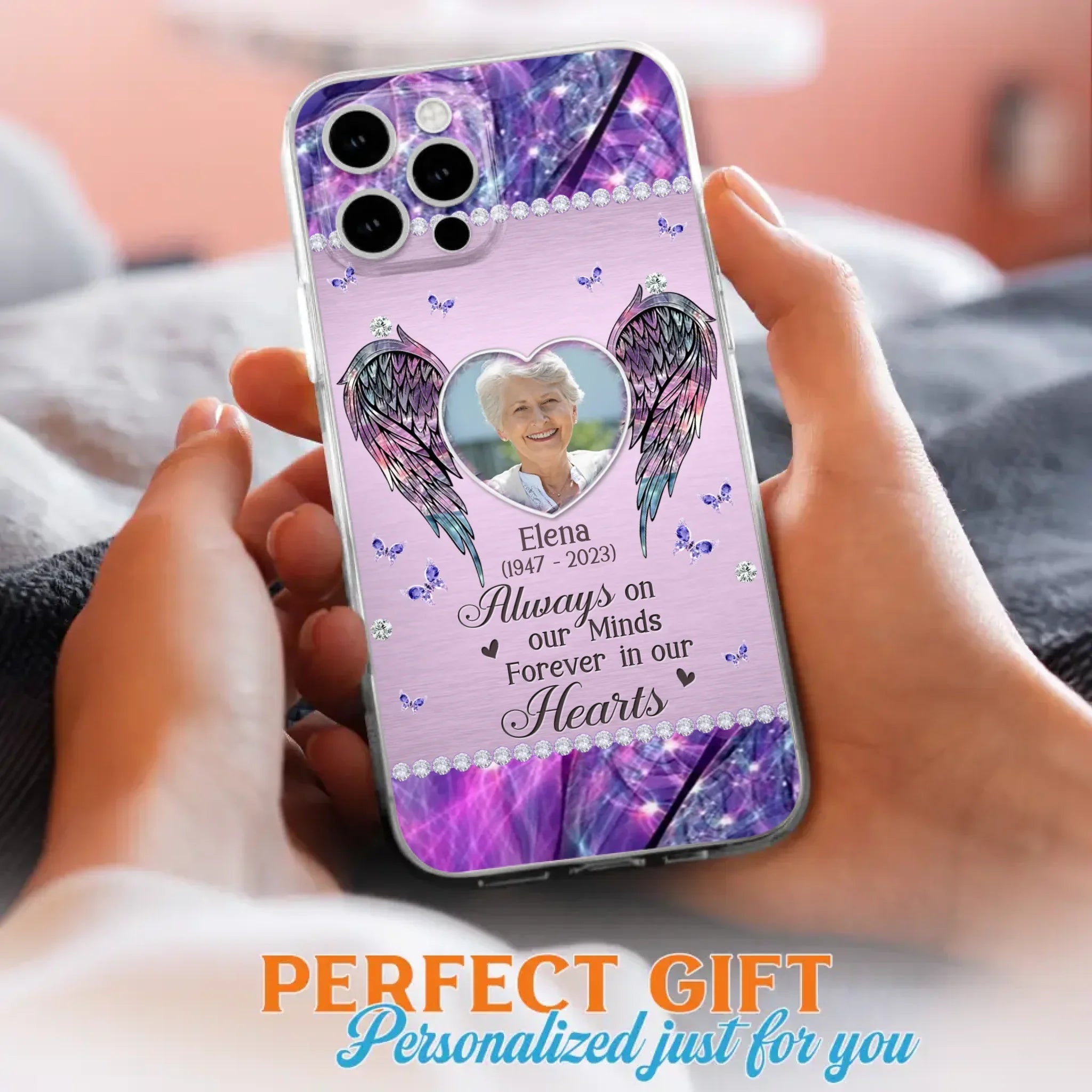Custom Personalized Memorial Phone Case - Memorial Gift Idea For Family - Case For iPhone/Samsung - Always On My Mind Forever In Our Hearts