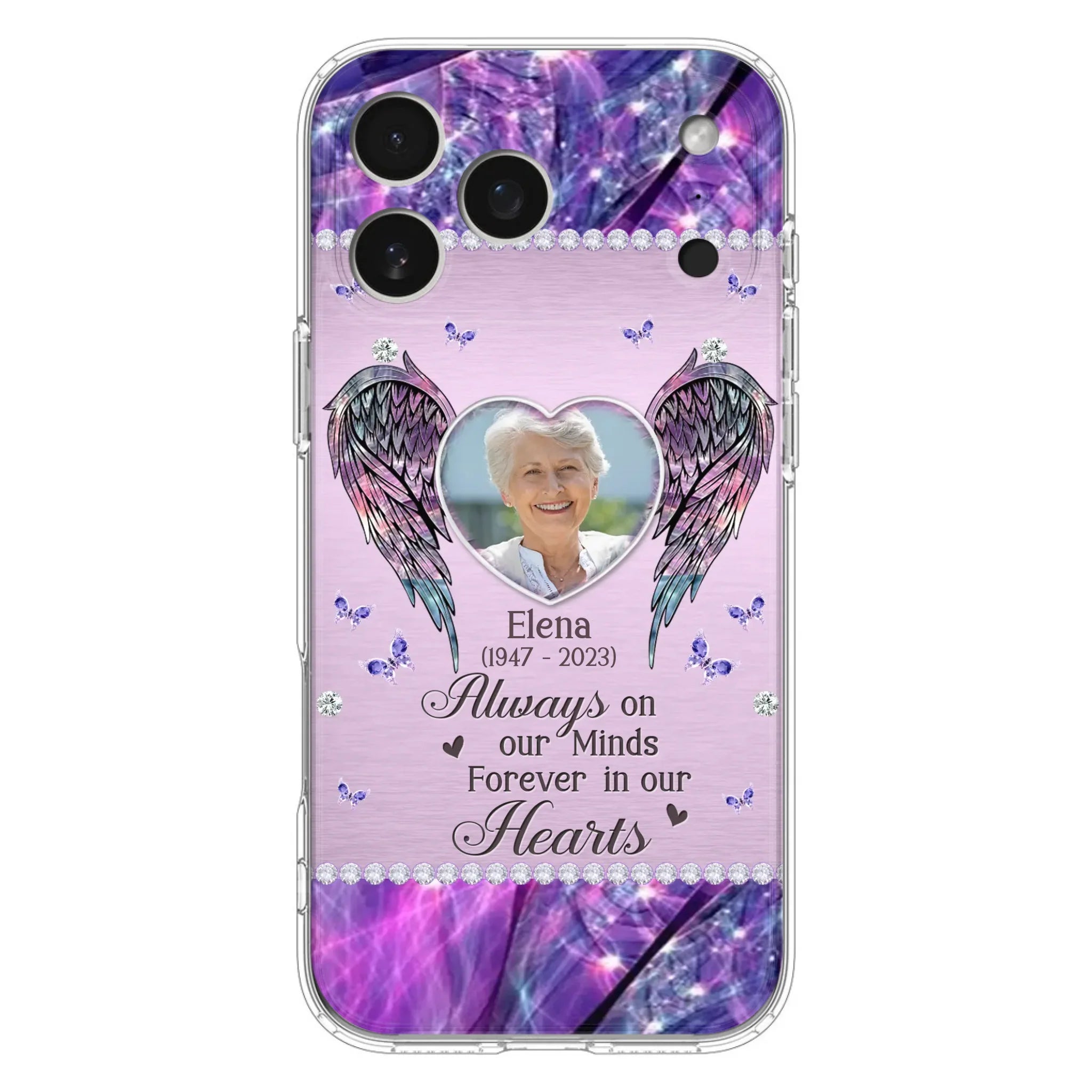 Custom Personalized Memorial Phone Case - Memorial Gift Idea For Family - Case For iPhone/Samsung - Always On My Mind Forever In Our Hearts