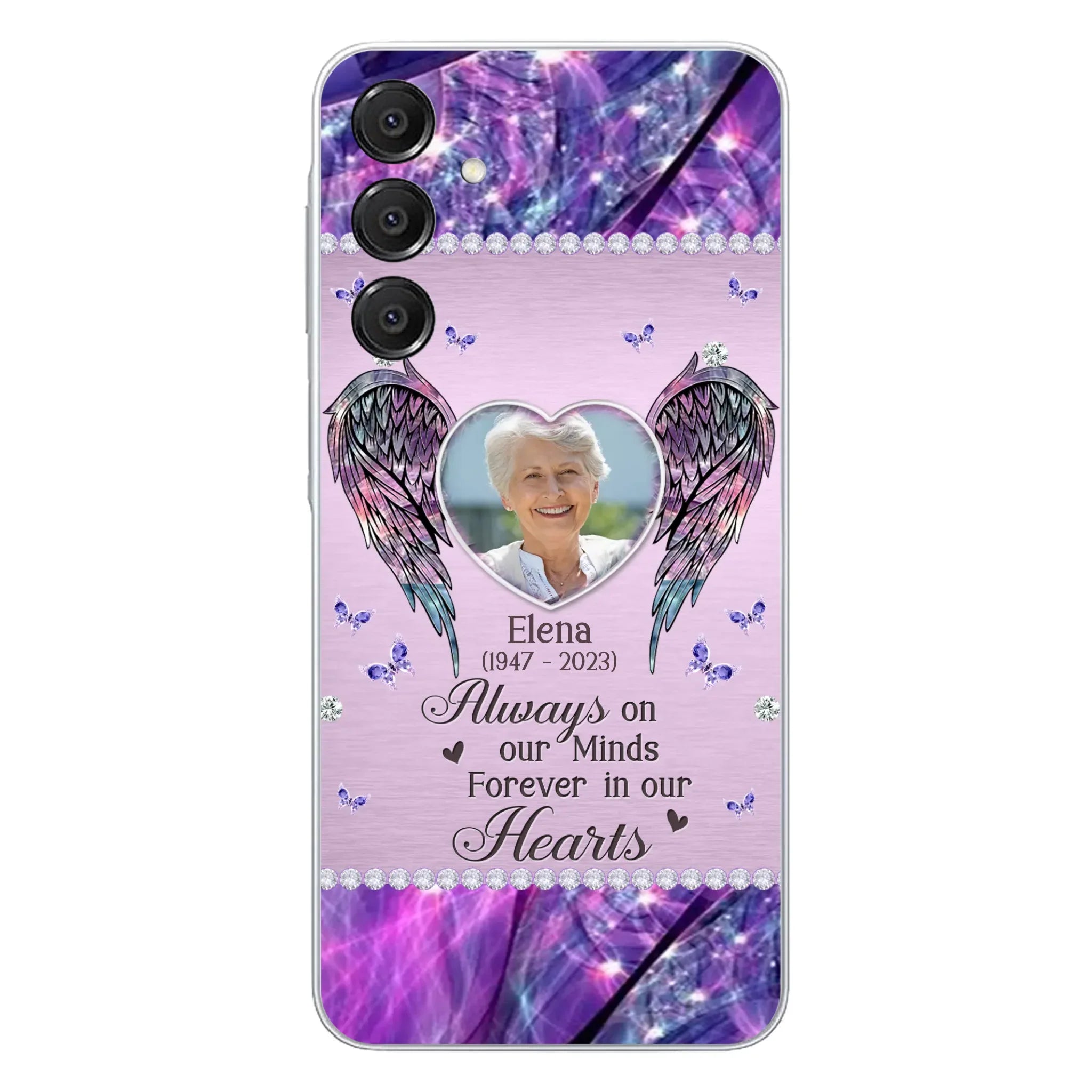 Custom Personalized Memorial Phone Case - Memorial Gift Idea For Family - Case For iPhone/Samsung - Always On My Mind Forever In Our Hearts